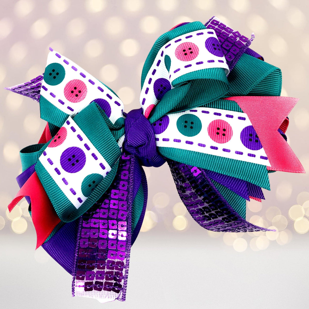 Large Sequin Boutique Hair Bow