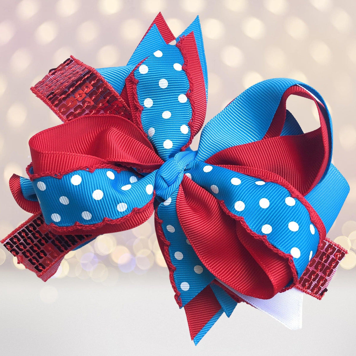 Large Sequin Boutique Hair Bow