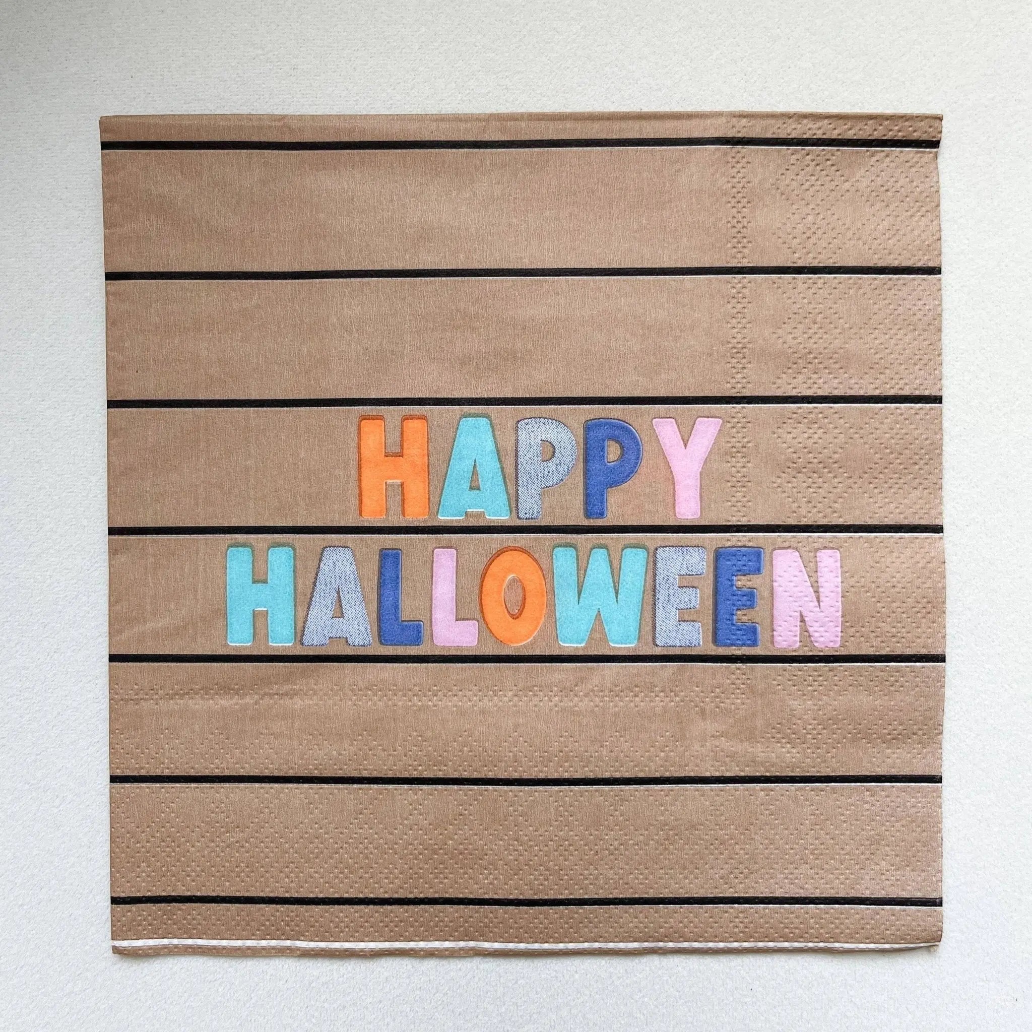 Large Striped Halloween Napkin