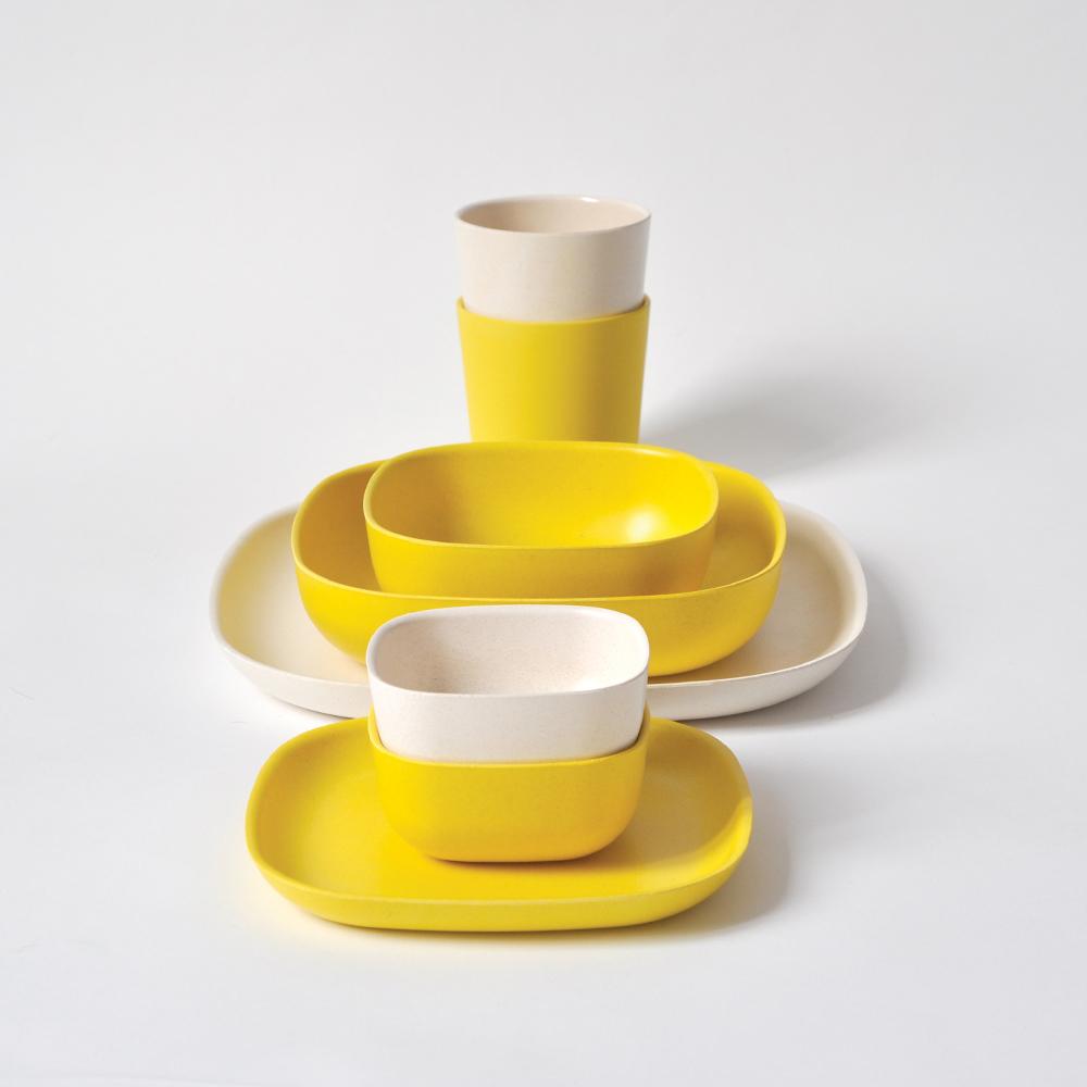 Bamboo Medium Cup - 4 Piece Set - Lemon