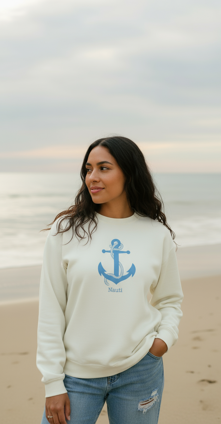 Nauti Nautical Anchor Adult Sweatshirt