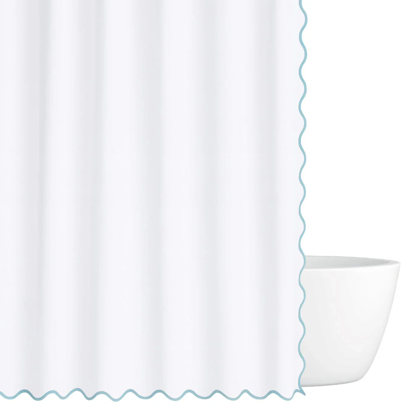 Laura Park Scalloped Shower Curtain - Green/white