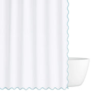 Laura Park Scalloped Shower Curtain - Green/white