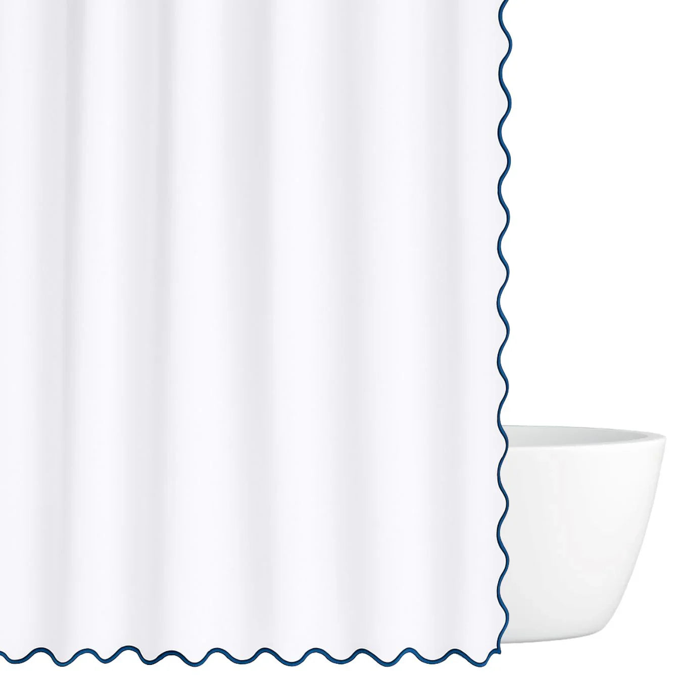 Laura Park Scalloped Shower Curtain - Green/white