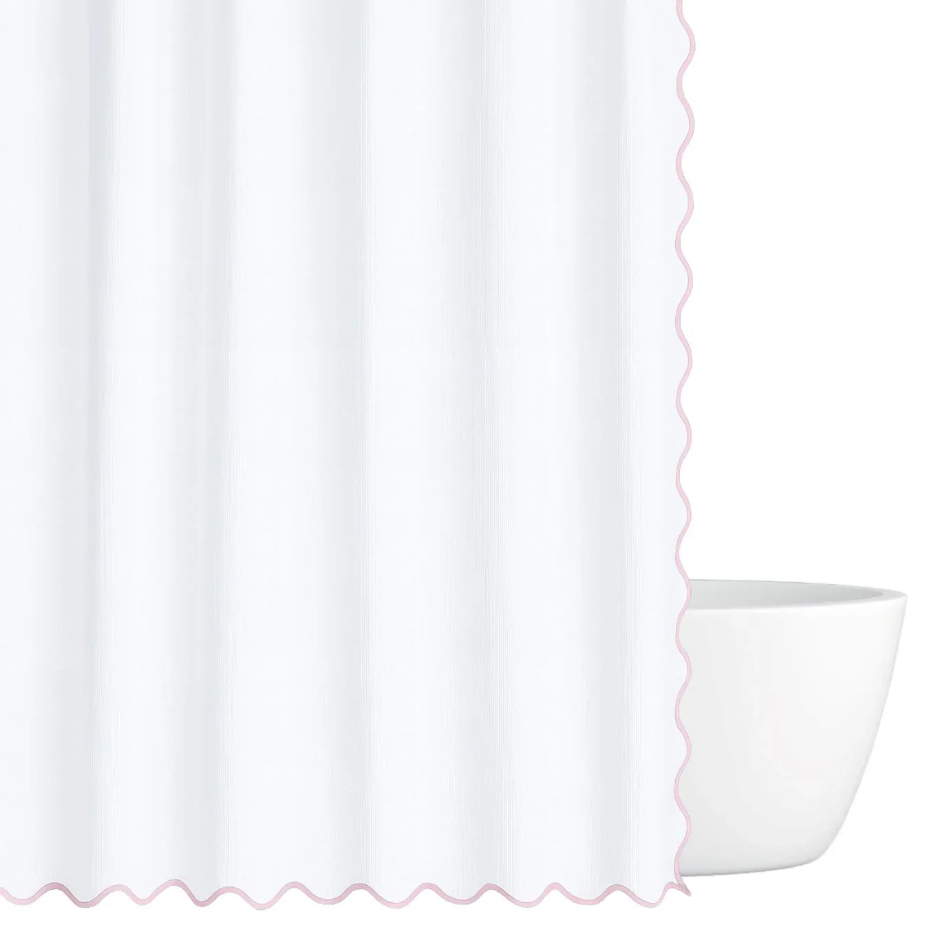 Laura Park Scalloped Shower Curtain - Green/white