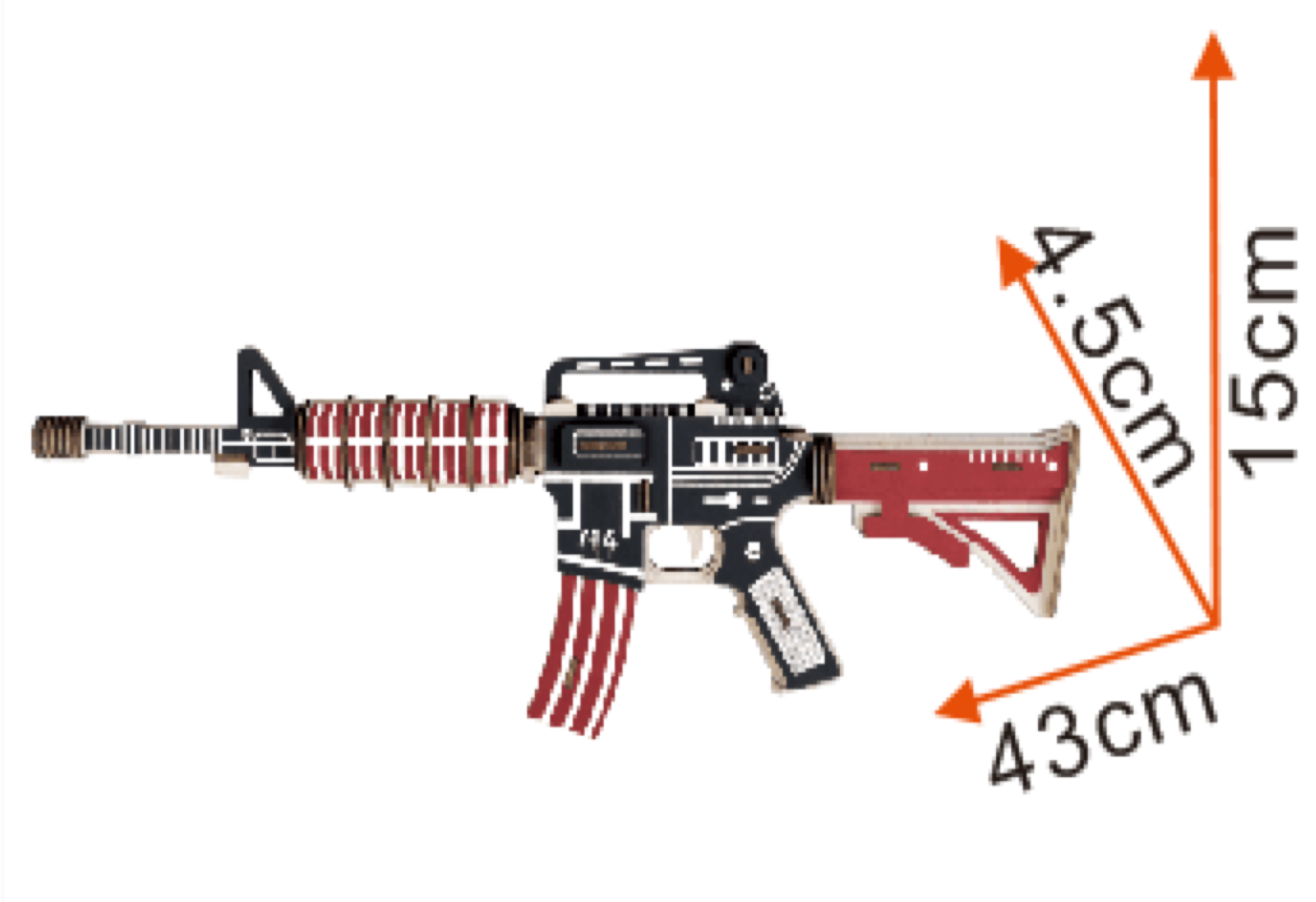 M4 Ar-15 Model Kit - Wooden Laser-cut 3d Puzzle (66 Pcs)