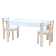Fantasy Fields 3 Piece Play Table And Chairs Set With Storage And 2-way Chalkboard Table Top, White
