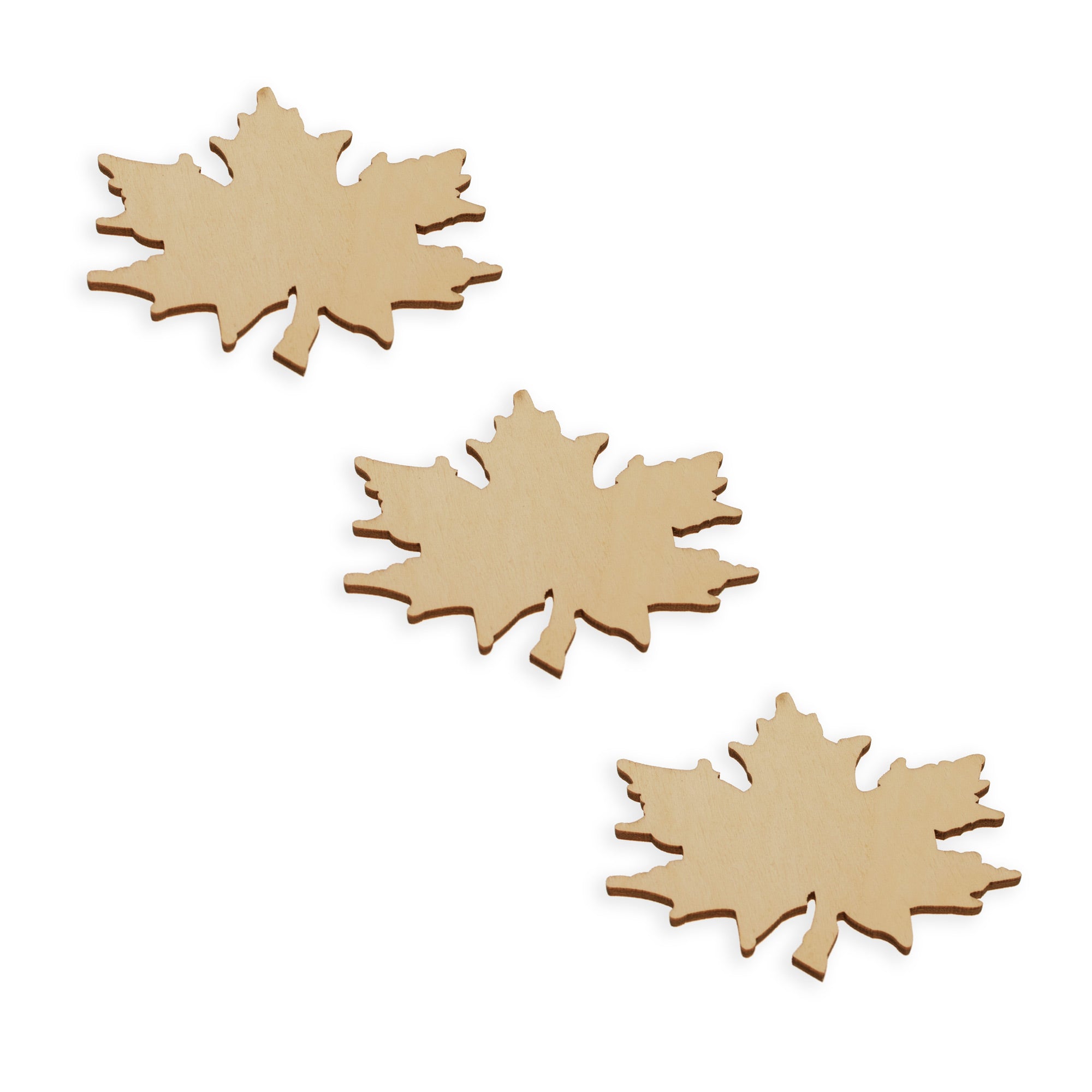 3 Leaves Unfinished Wooden Shapes Craft Cutouts Diy Unpainted 3d Plaques 4 Inches