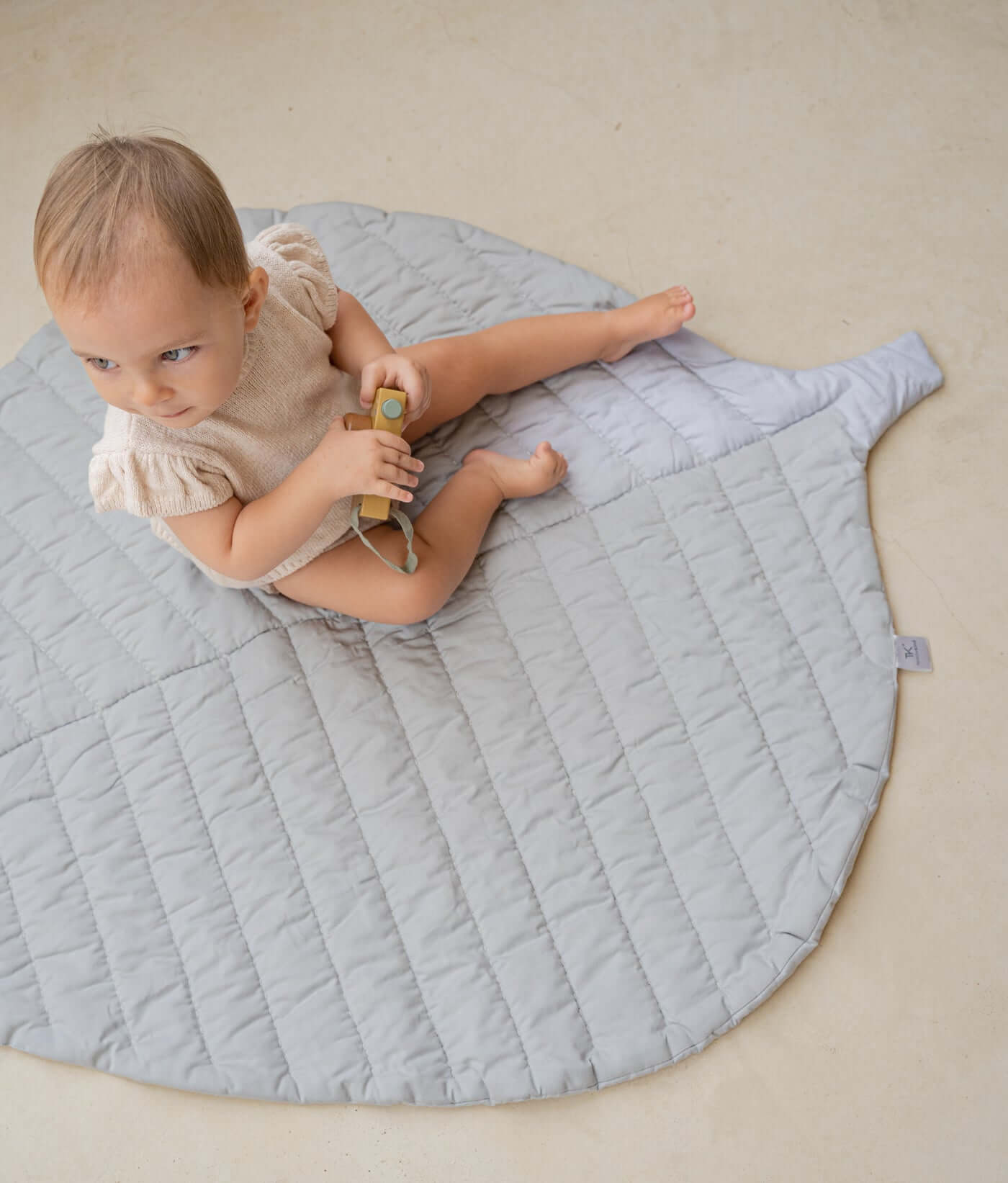 Premium Leaf Organic Cotton Playmats | Stone