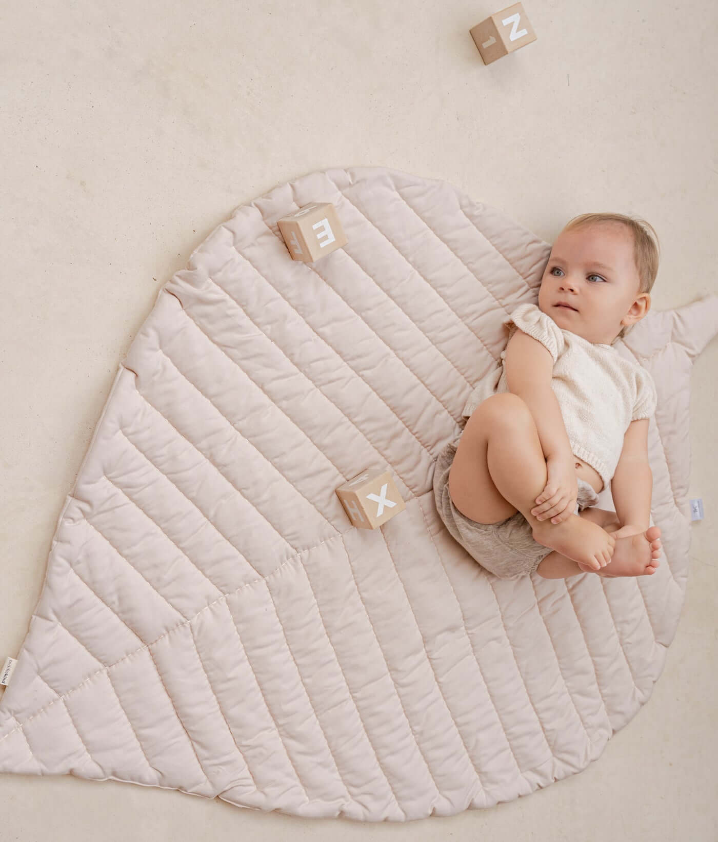 Leaf Organic Cotton Playmats | Blush