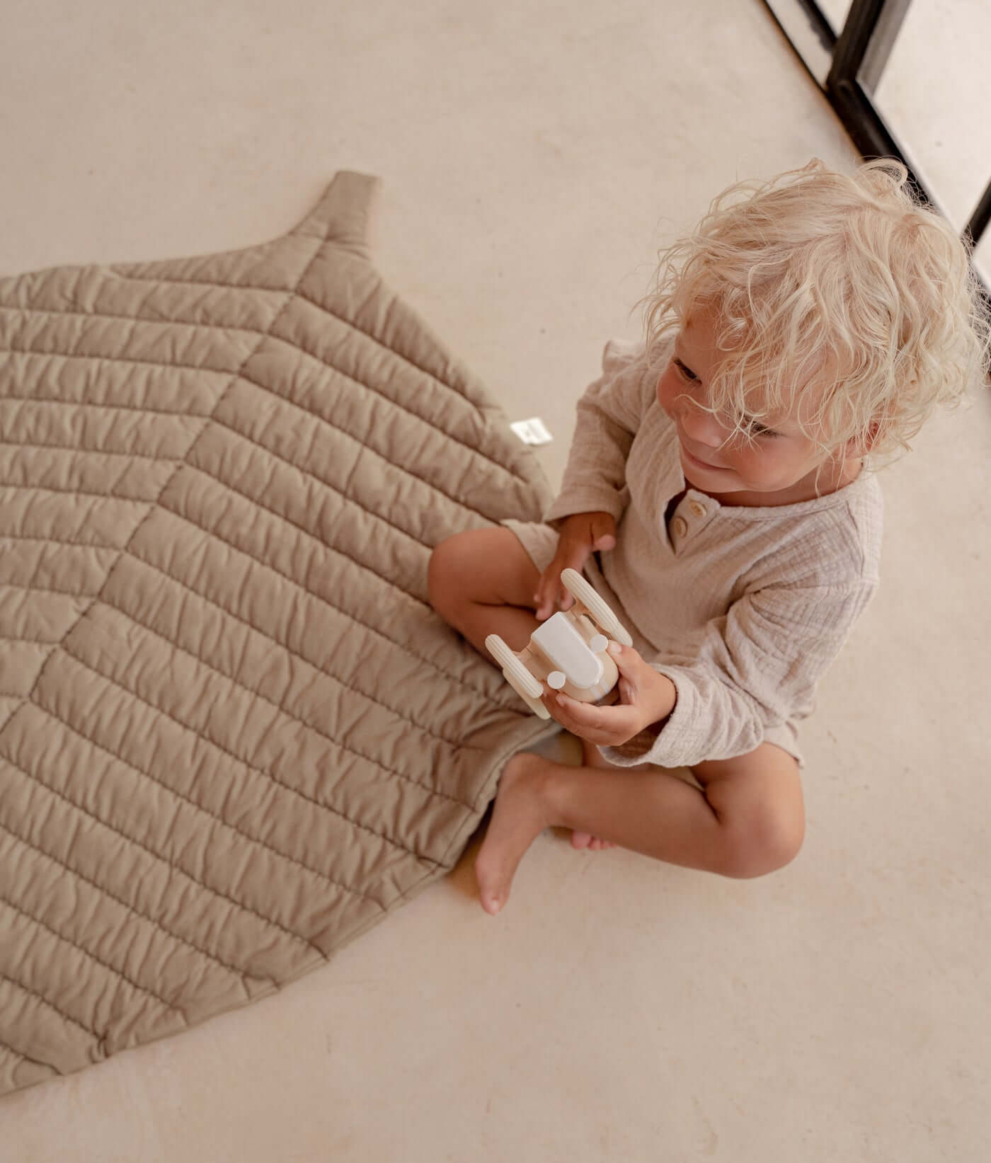 Leaf Organic Cotton Playmats | Tan