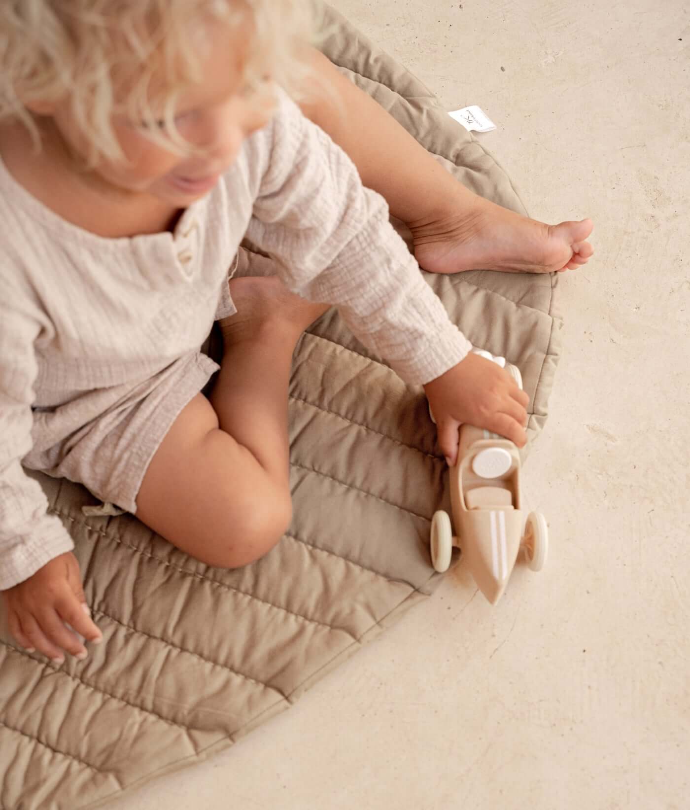 Leaf Organic Cotton Playmats | Tan