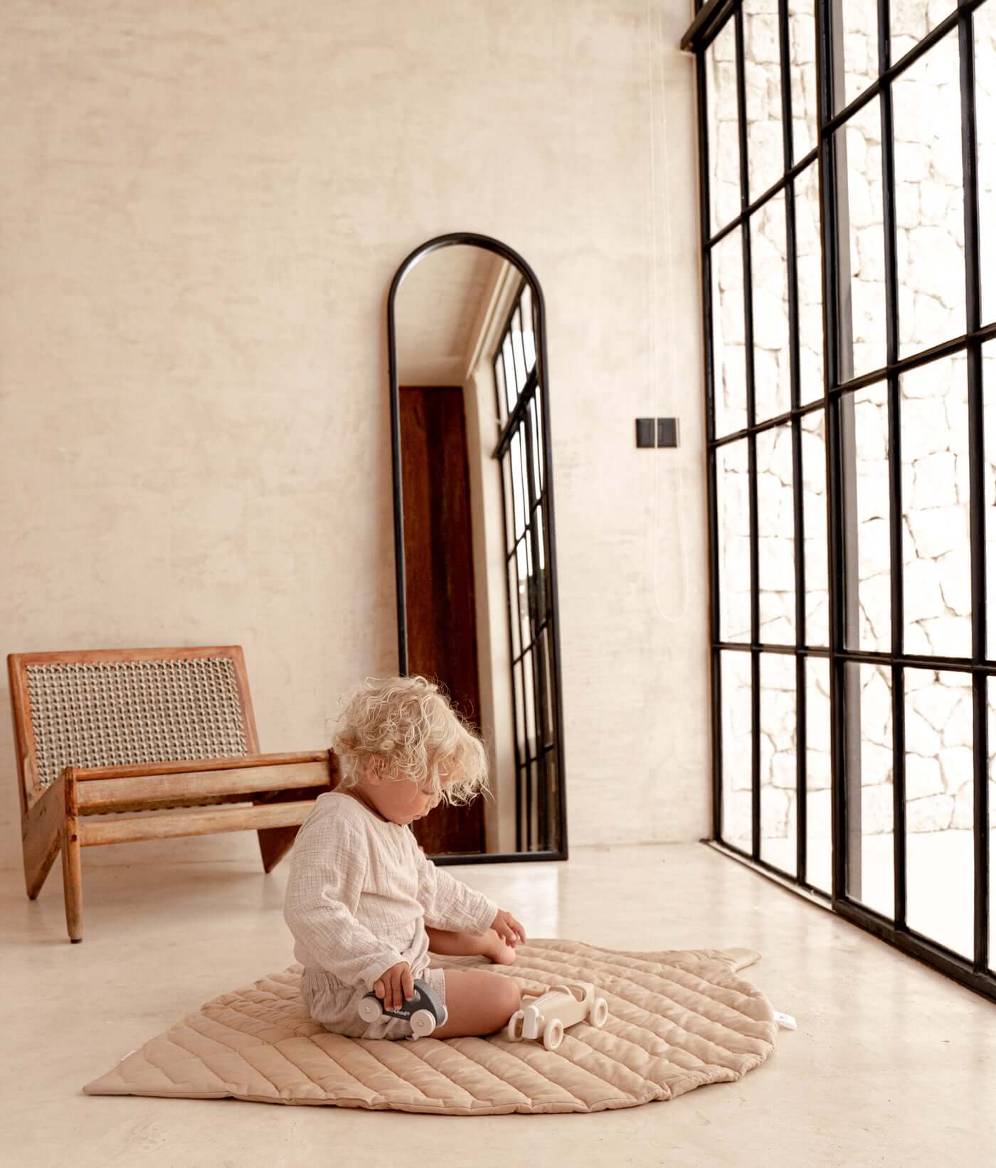 Leaf Organic Cotton Playmats | Sandstone