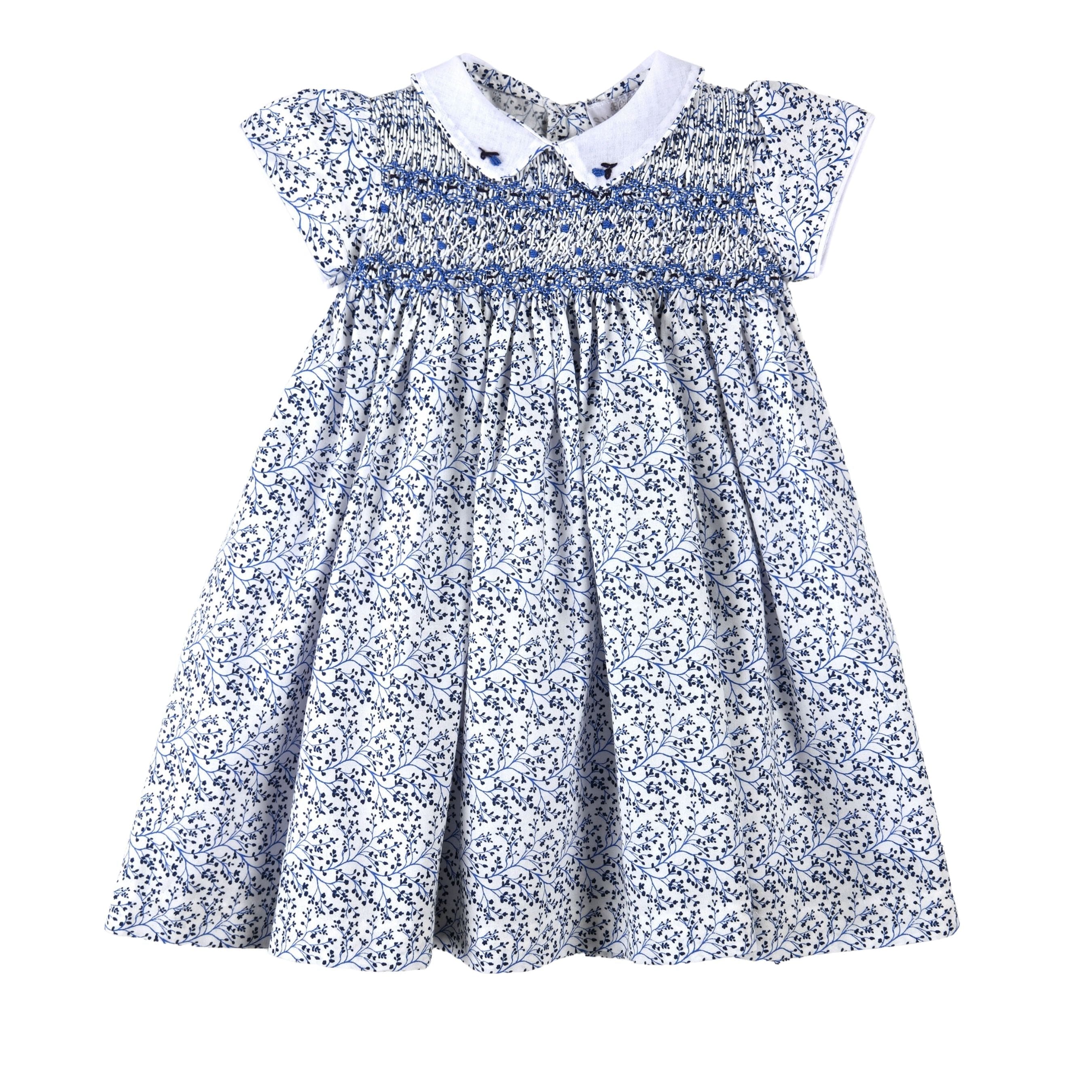 Leana | Gils Blue Floral Smocked Dress