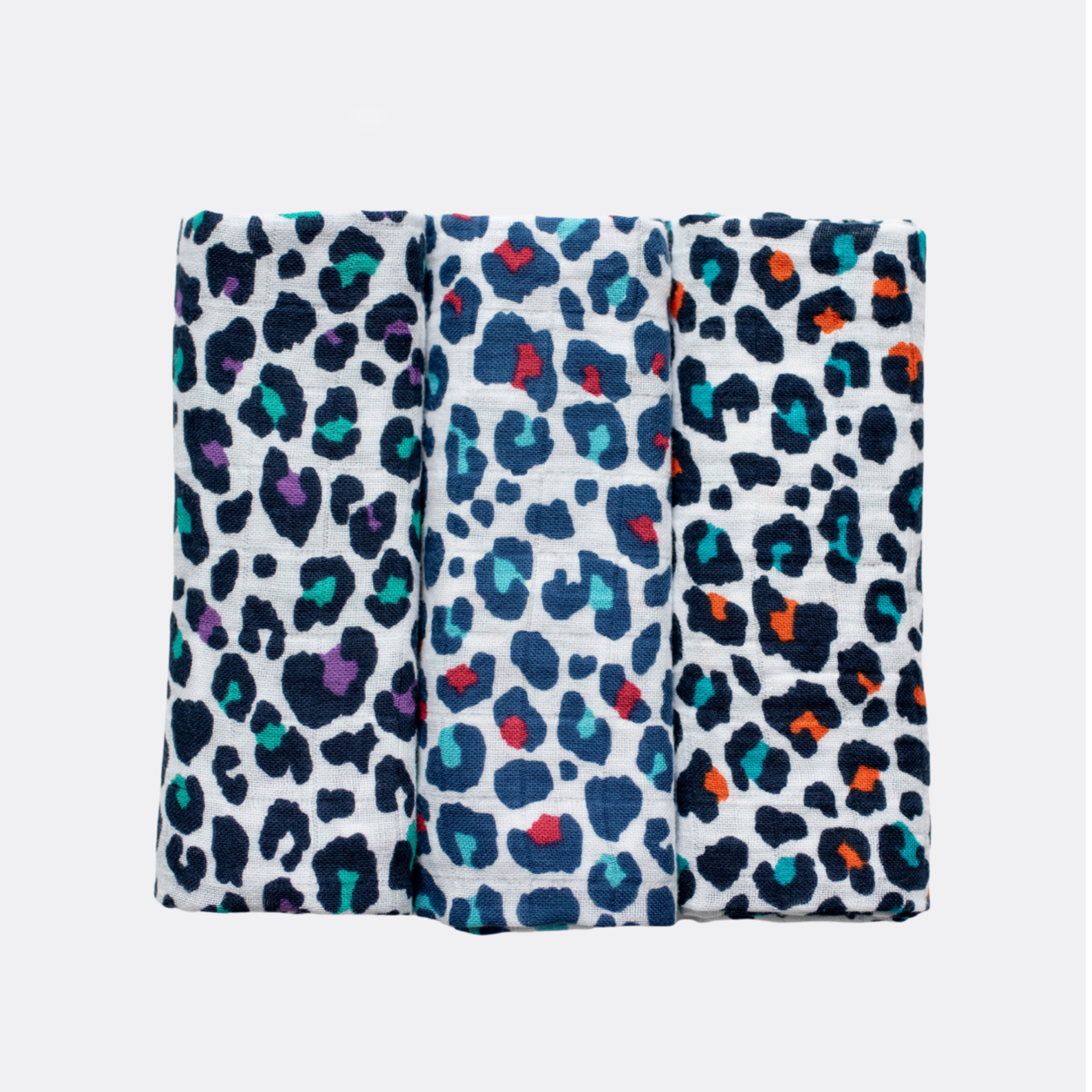 3-pack Leopard Print Muslin Squares - For 5+ Month Old Babies