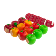 Educational Apples Counting Set (set Of 12 - 4 Different Colors With A Linen Storage Bag)