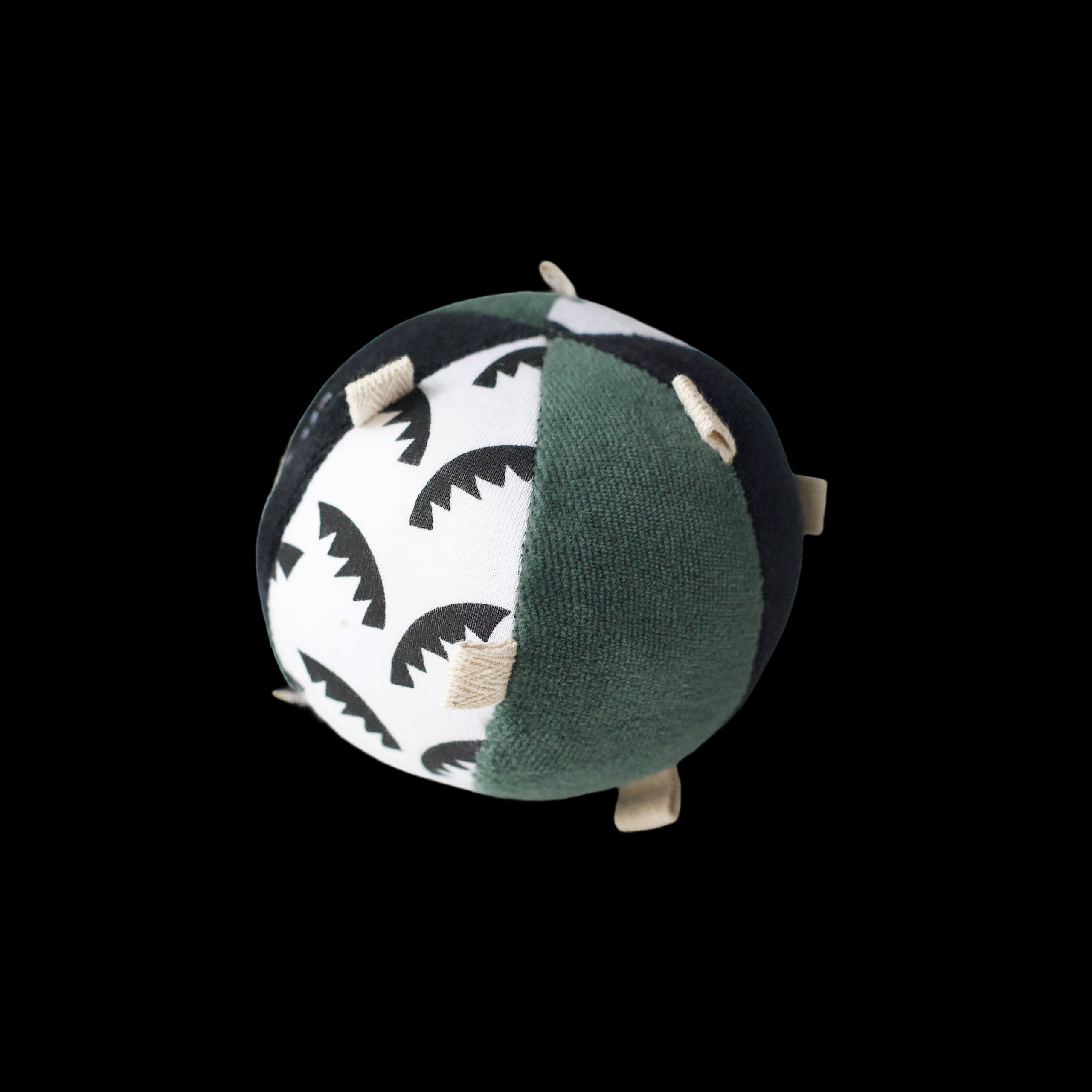 Taggy Ball With Rattle - Jungle Leaves