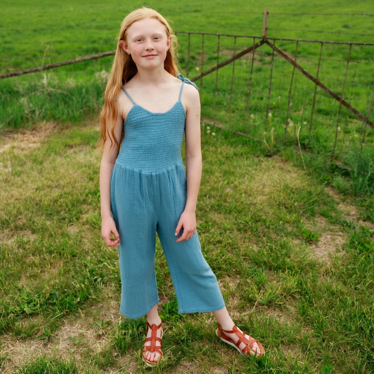 Leena Jumpsuit In Skye Blue