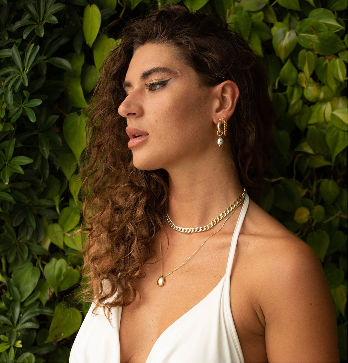 Leila Link Necklace -two Tone
