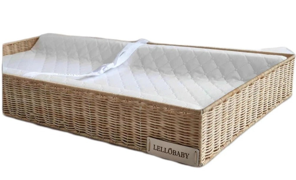 Lellobaby™ X Hampton Baby-  Rattan Wicker Changing Tray Premier