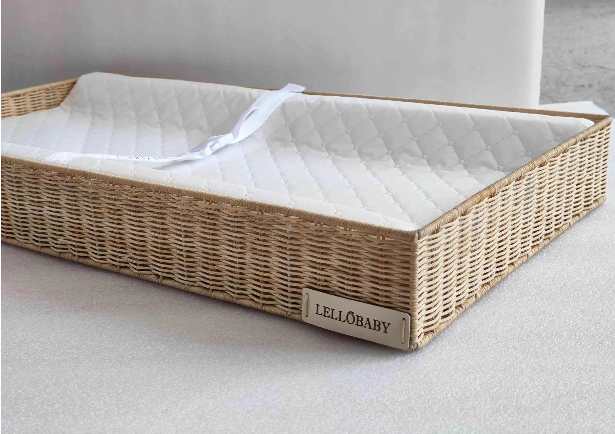 Lellobaby™ X Hampton Baby-  Rattan Wicker Changing Tray Premier