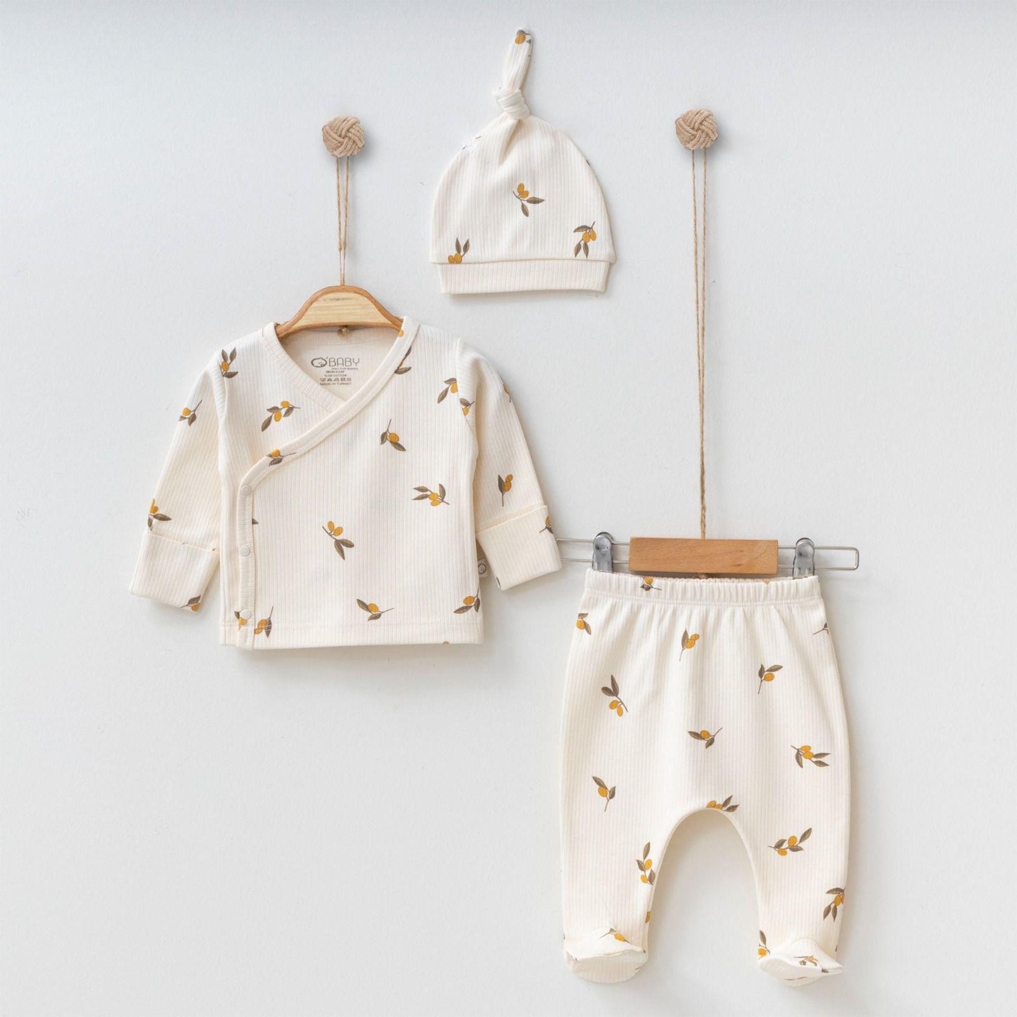 Olive Baby Clothes Set - 3 Pcs