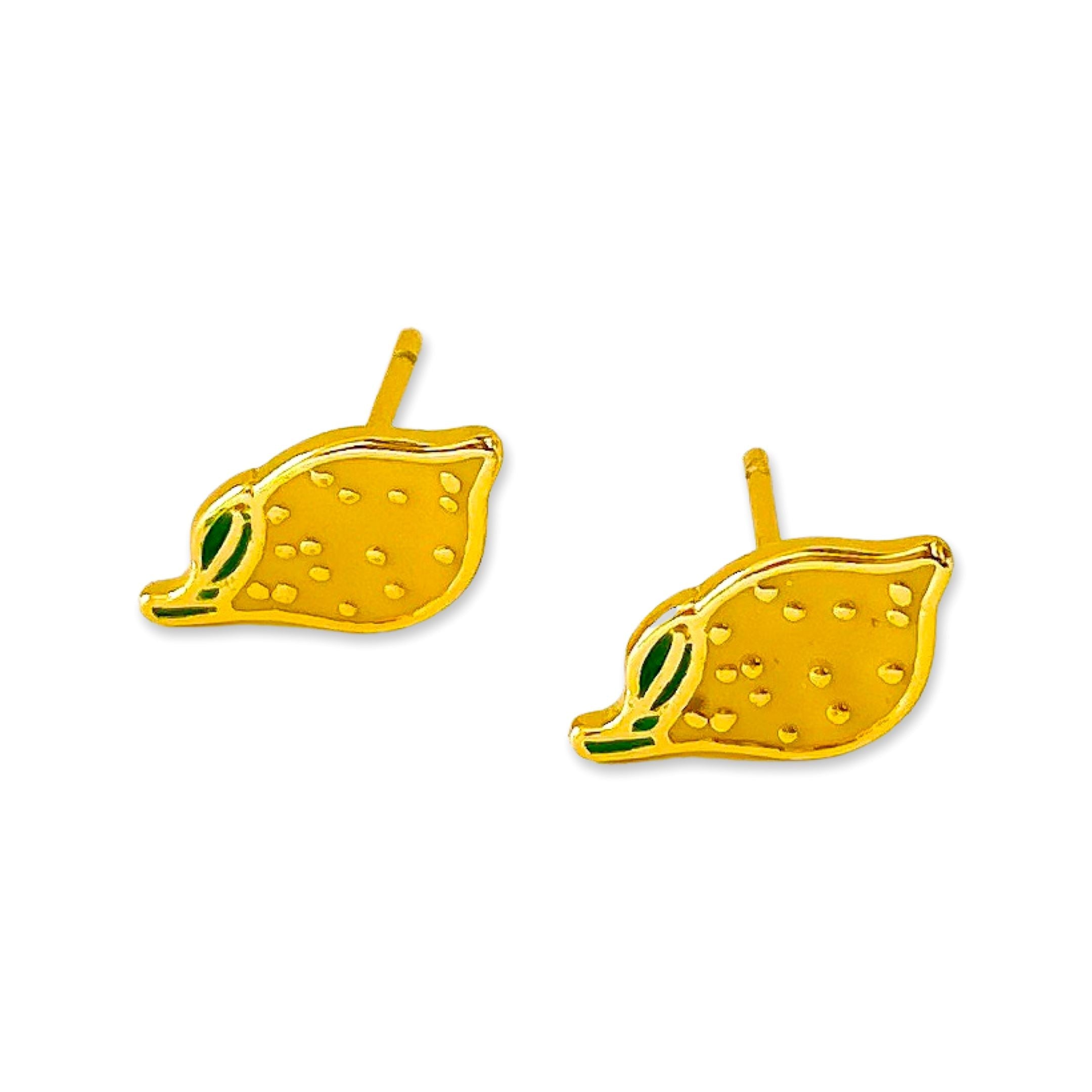 Lemon Enamel Earrings