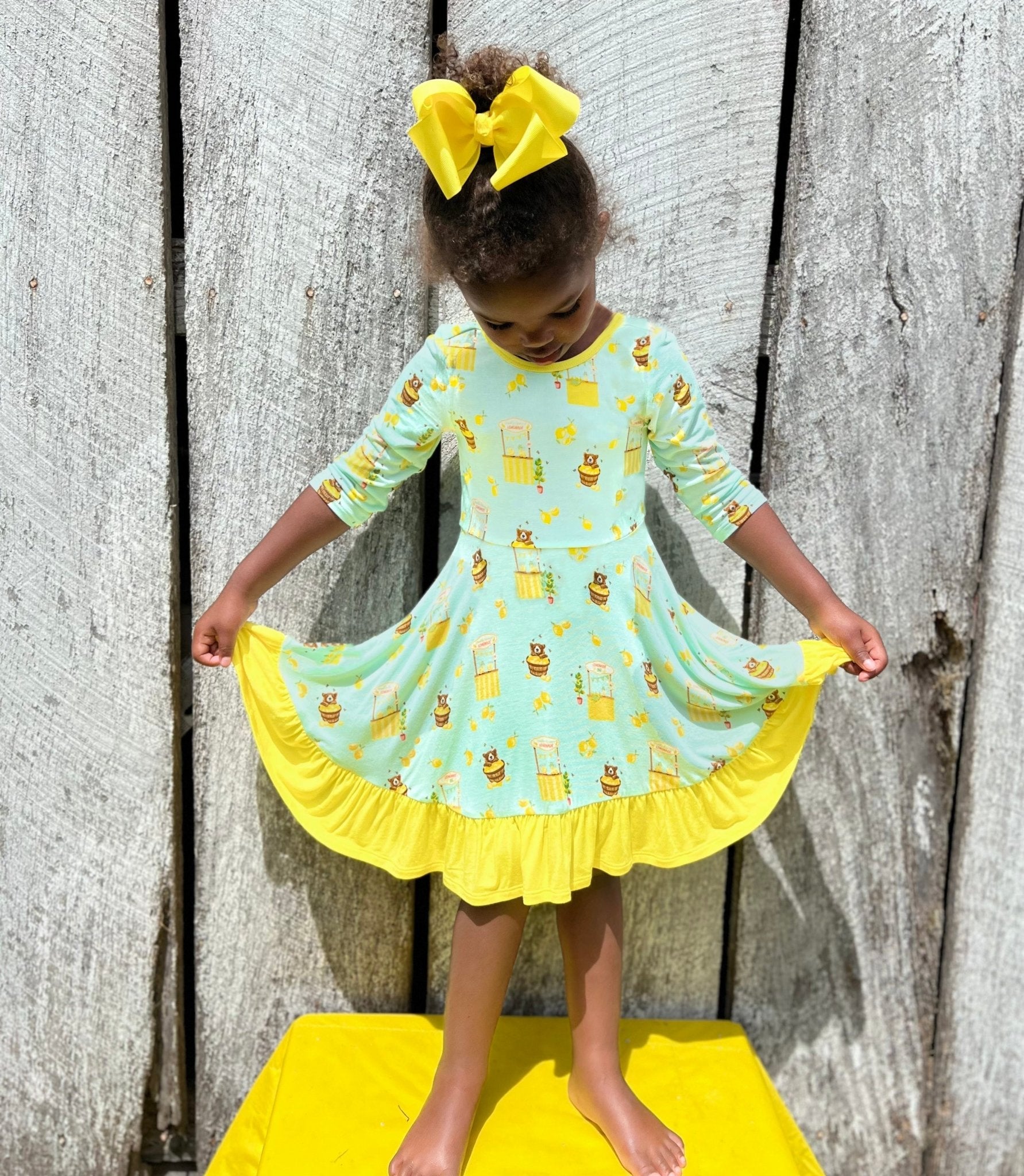 Lemonade Stands & Honey Bears Ruffle Hi-lo Twirling Dress (2t-6y)