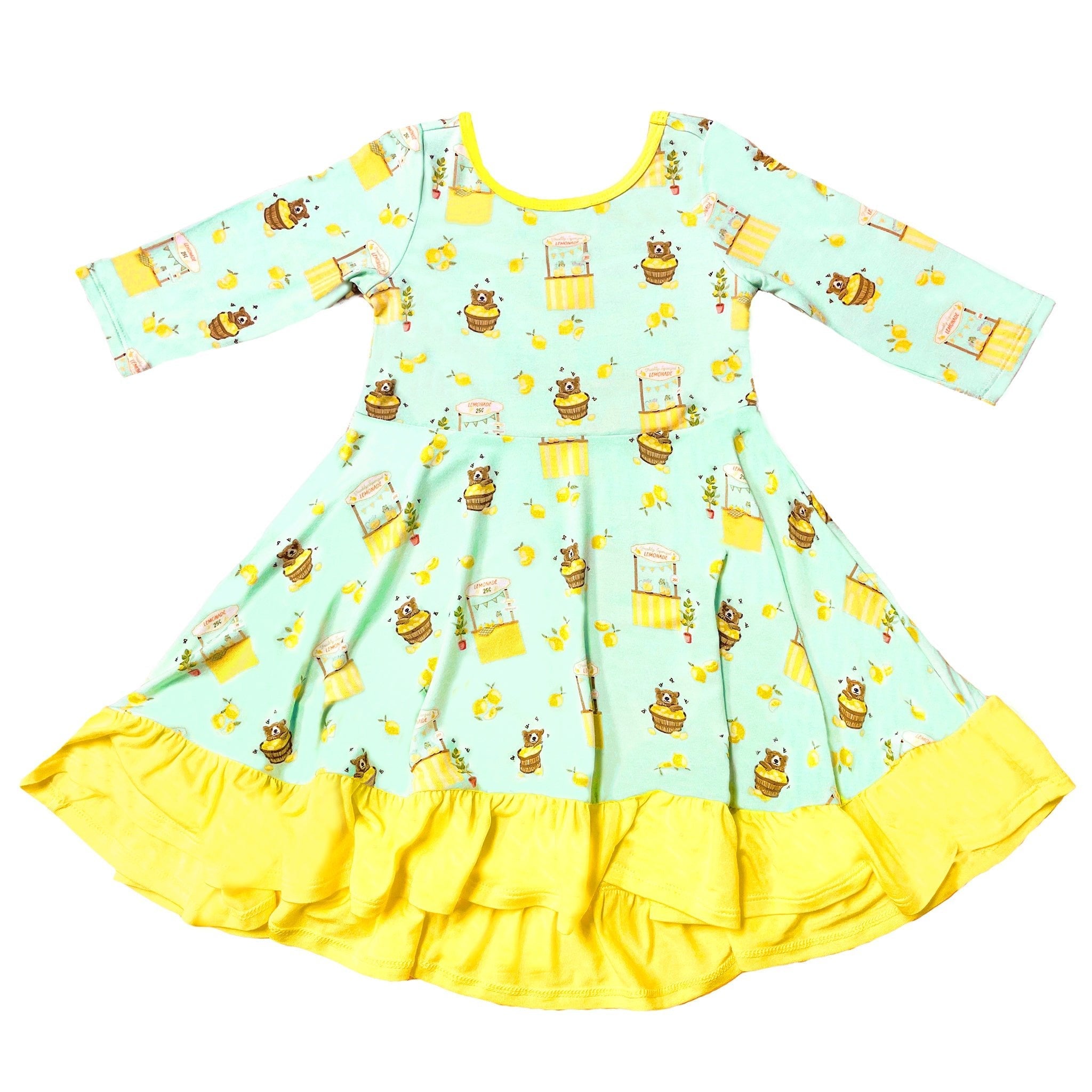 Lemonade Stands & Honey Bears Ruffle Hi-lo Twirling Dress (2t-6y)