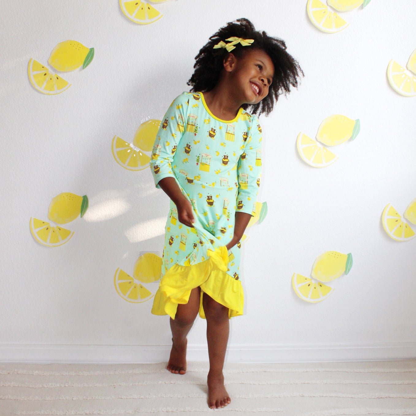 Lemonade Stands & Honey Bears Ruffle Hi-lo Twirling Dress (2t-6y)