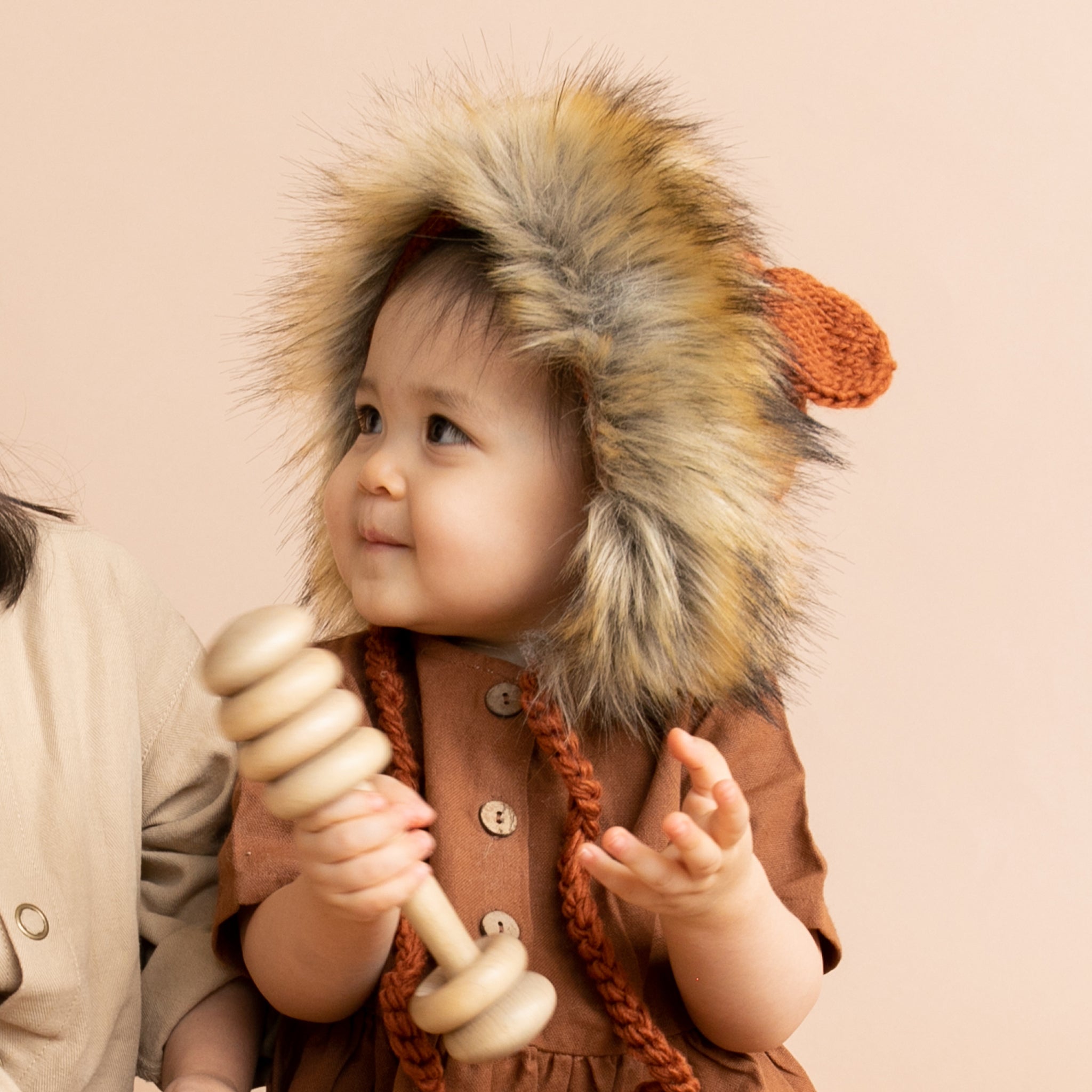 Baby Lion Hat And Booties Set, Cinnamon