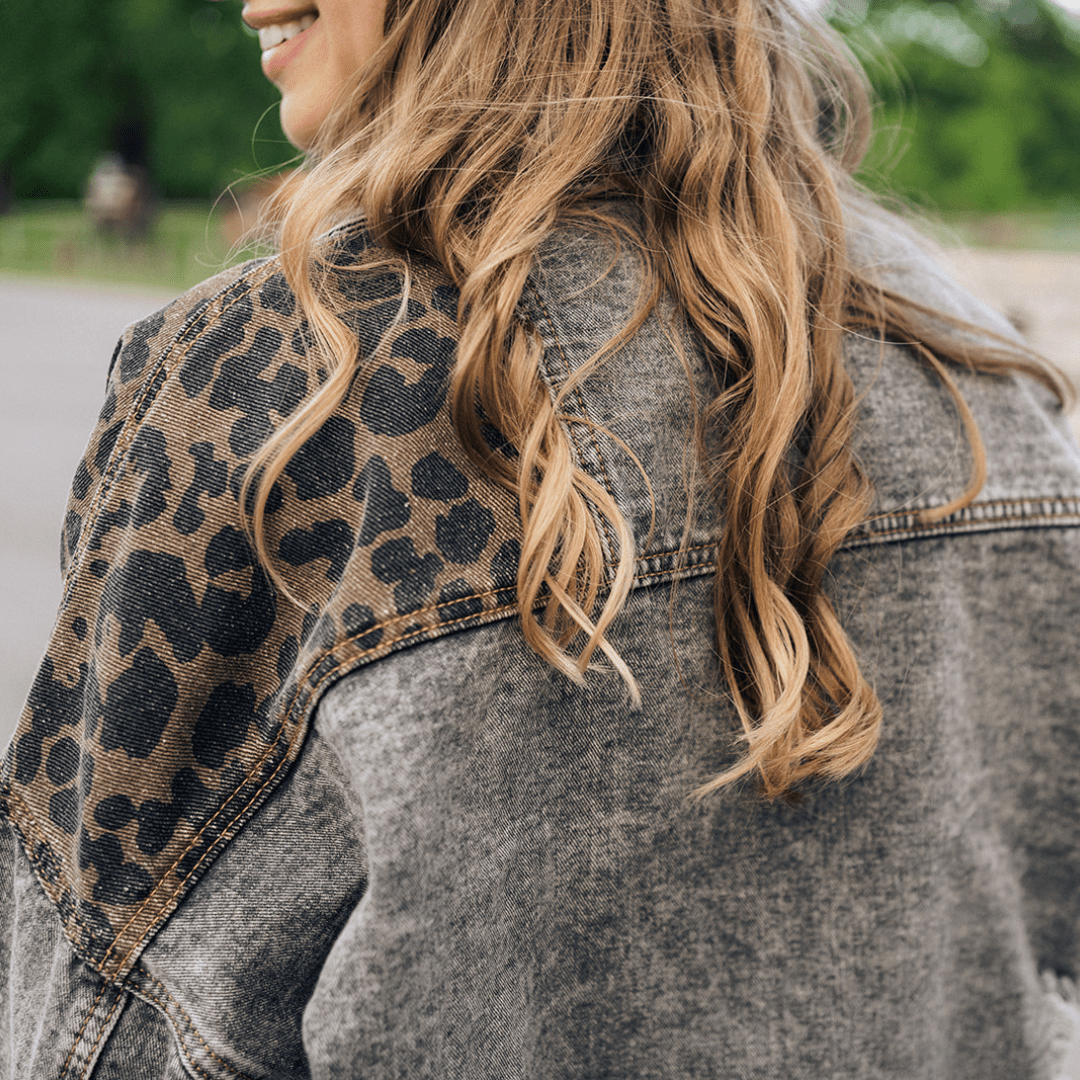 Leopard Denim Jacket