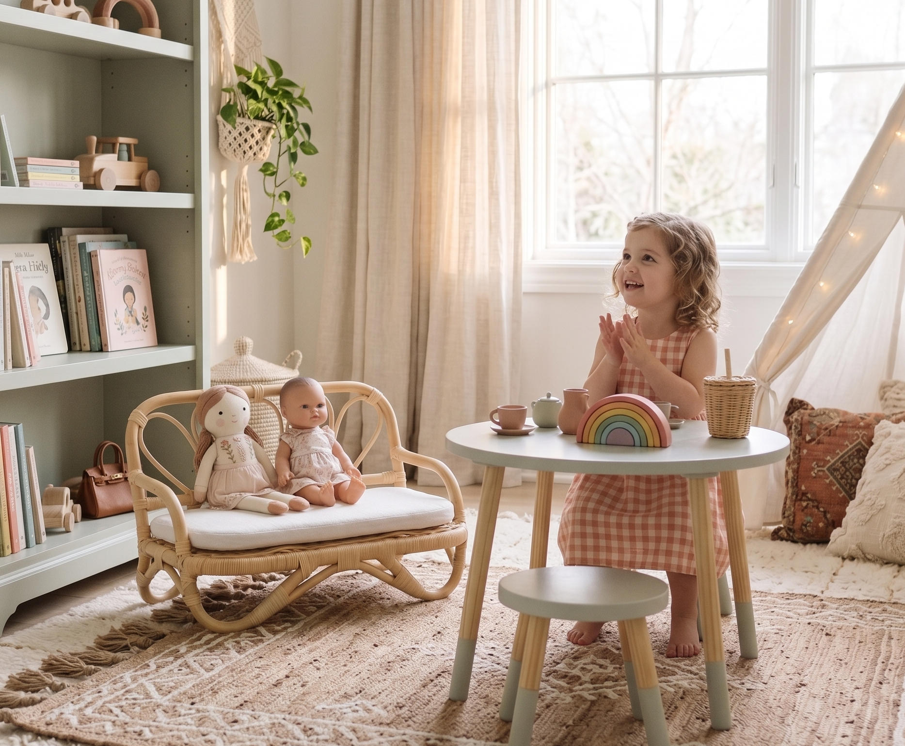The Heirloom Doll Couch | Boho Montessori Doll Furniture | Eco-friendly Pretend Play Sofa For Dolls
