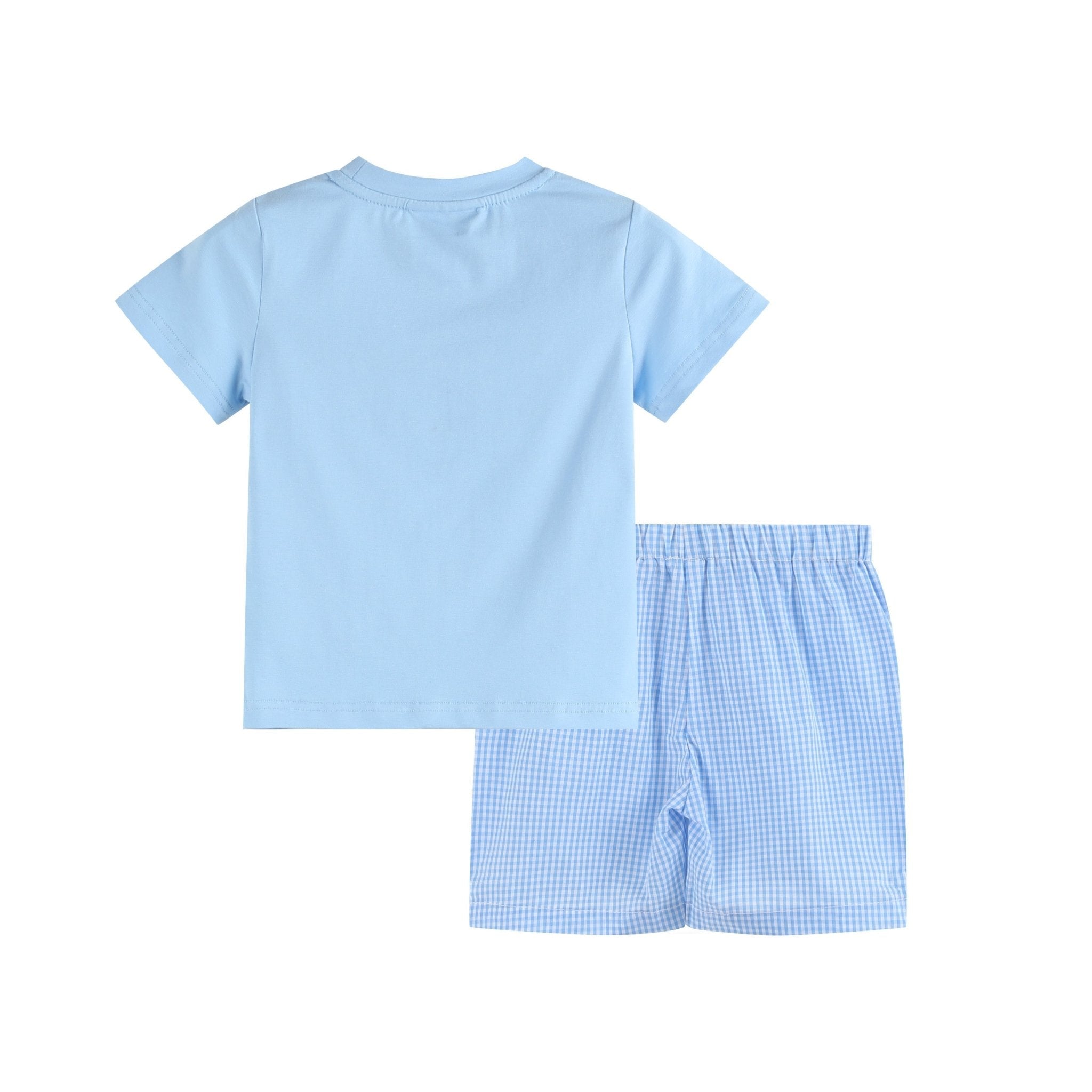 Light Blue Big Brother Smocked Shirt And Shorts Set