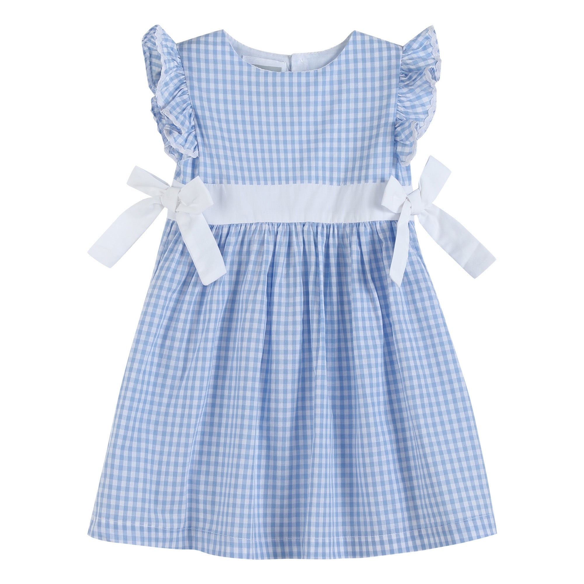 Light Blue Gingham A-line Dress