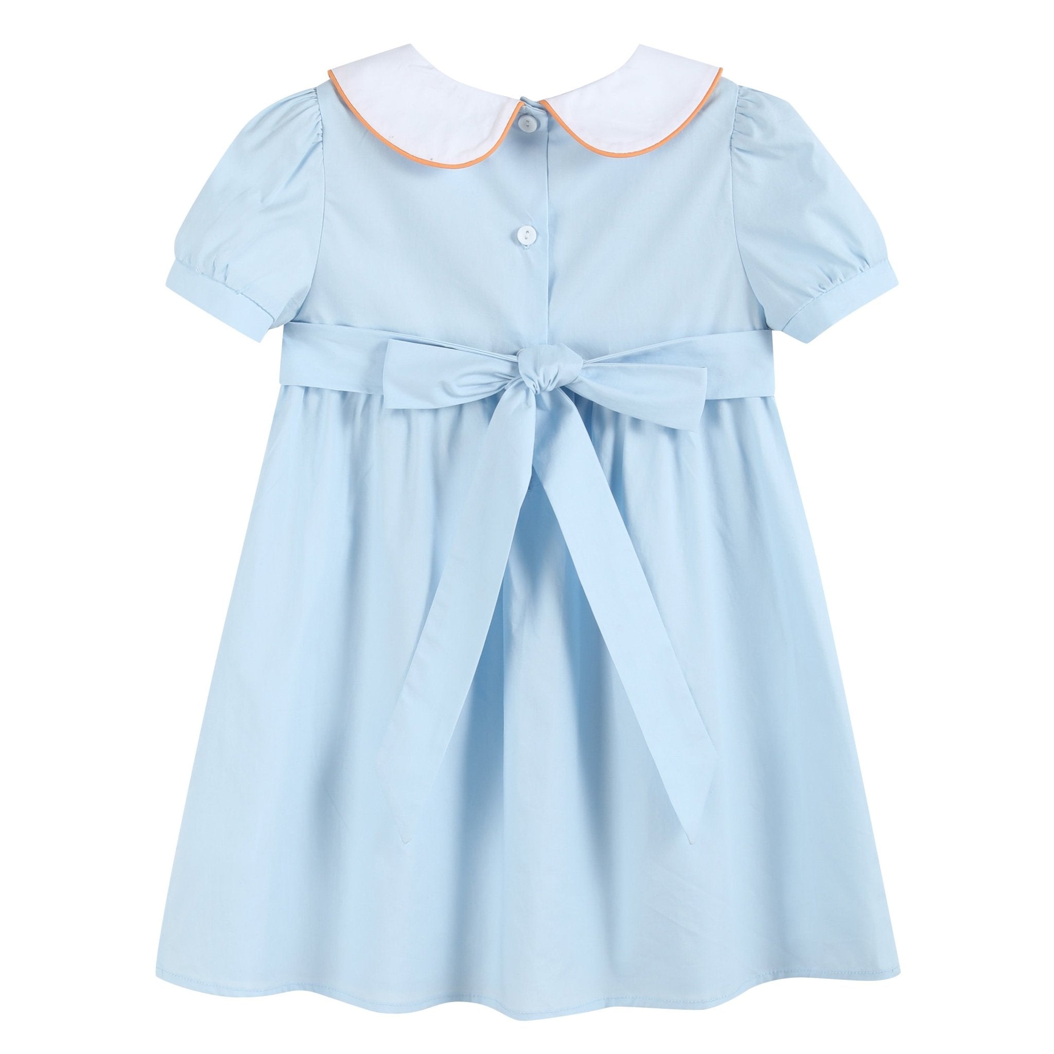 Light Blue Pumpkin Vine Smocked Dress