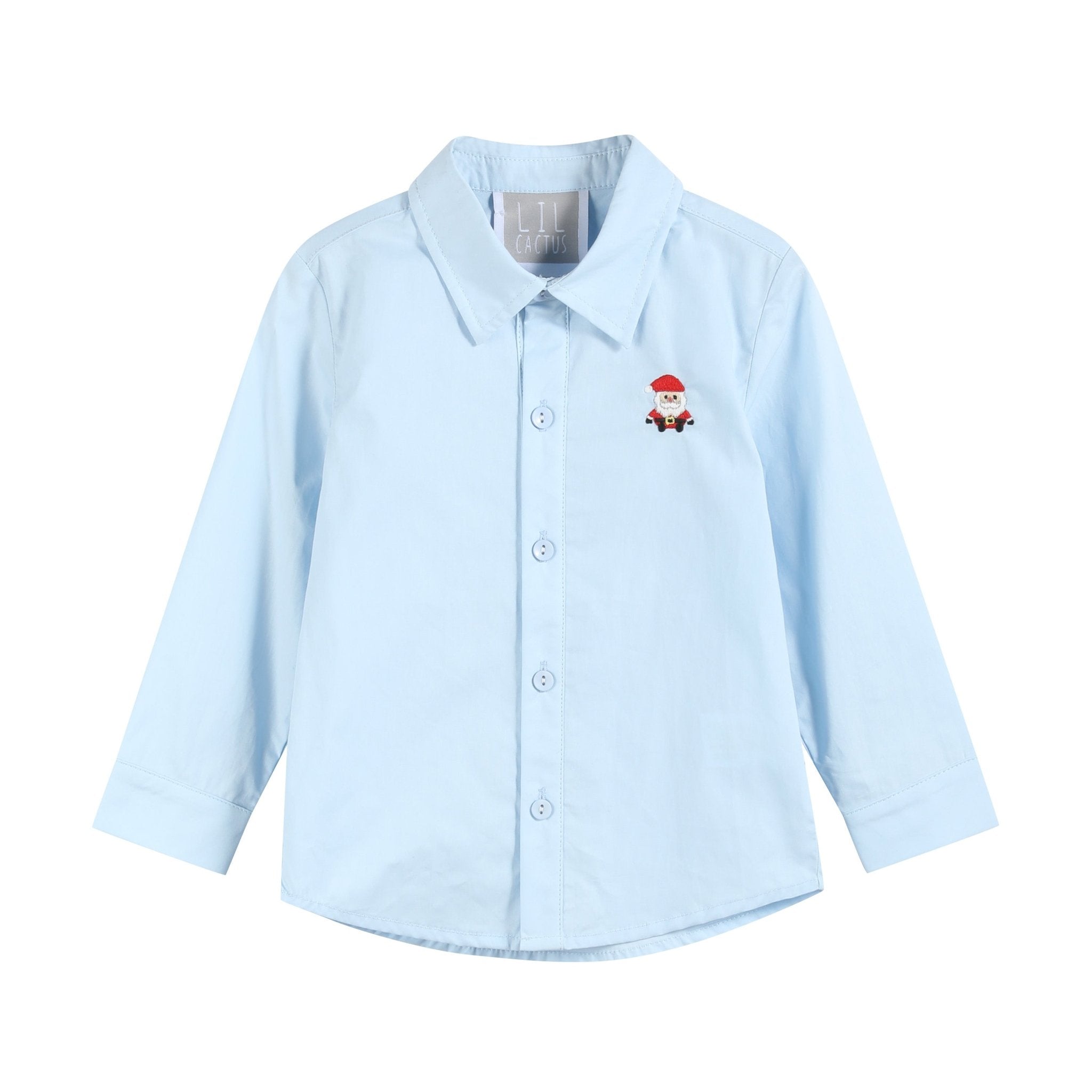Light Blue Santa Dress Shirt