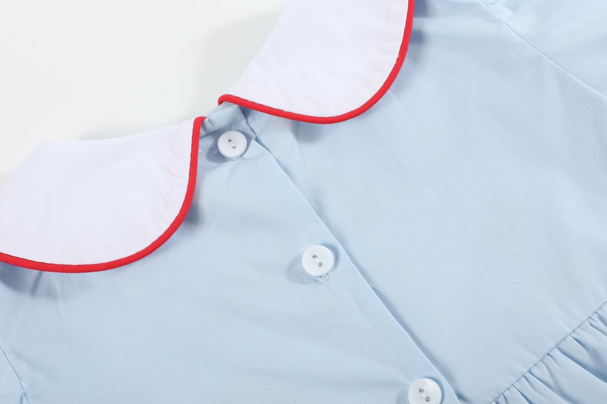 Light Blue Santa Smocked Dress And Bloomers