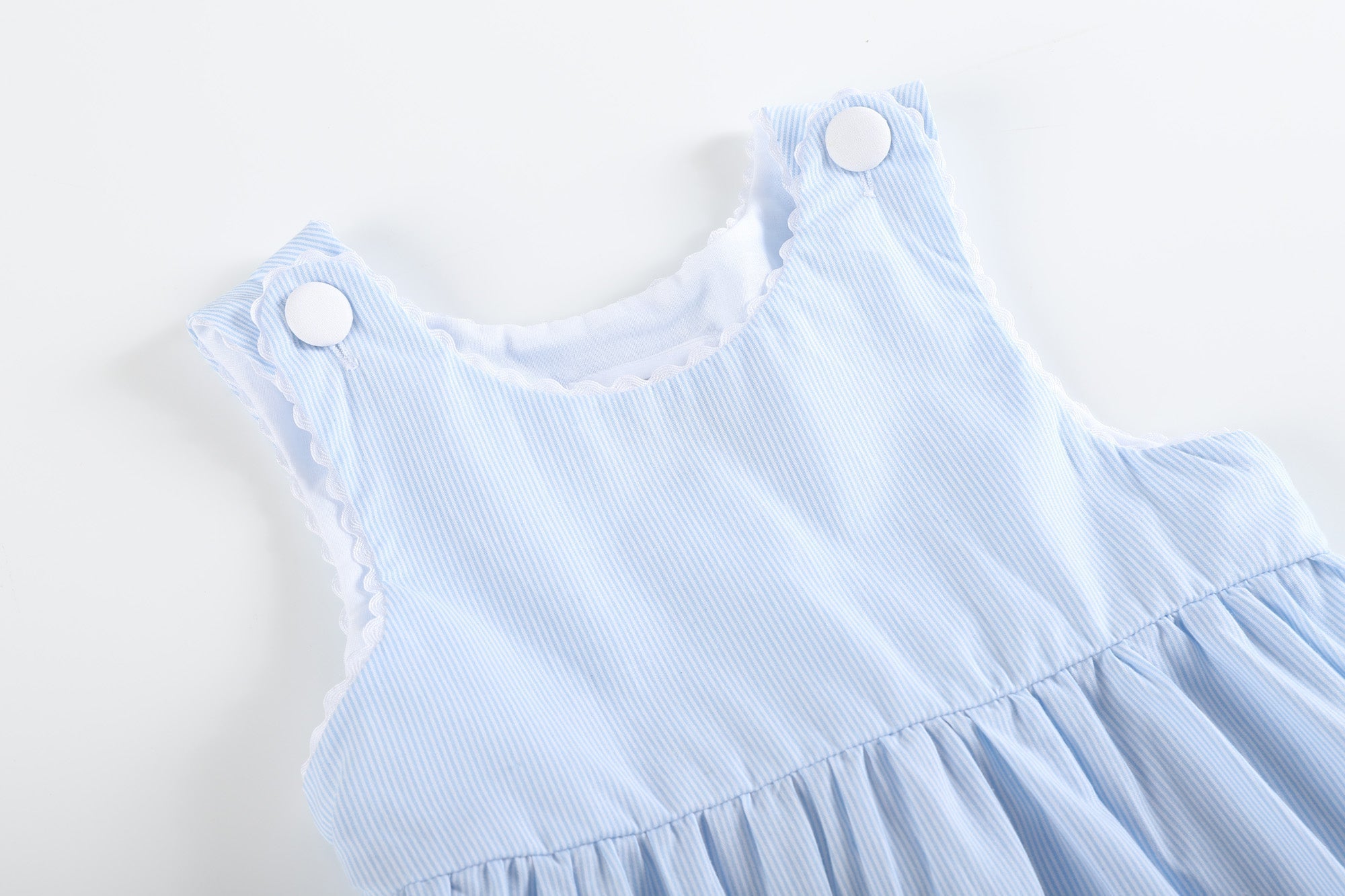 Light Blue Seersucker A-line Dress