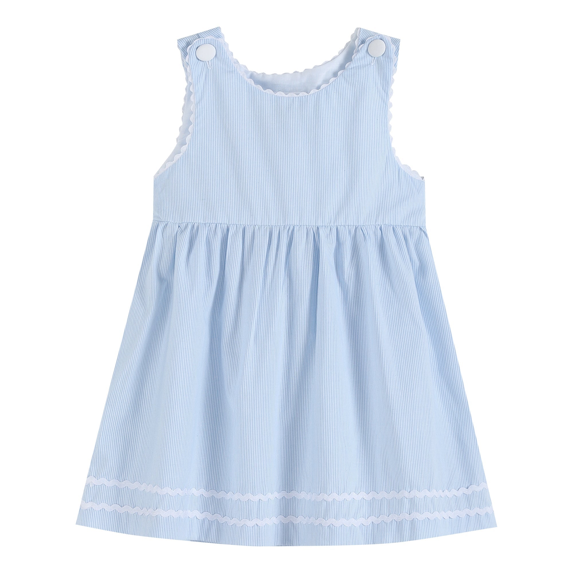 Light Blue Seersucker A-line Dress