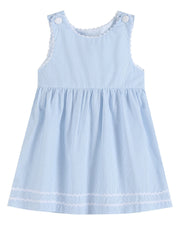 Light Blue Seersucker A-line Dress