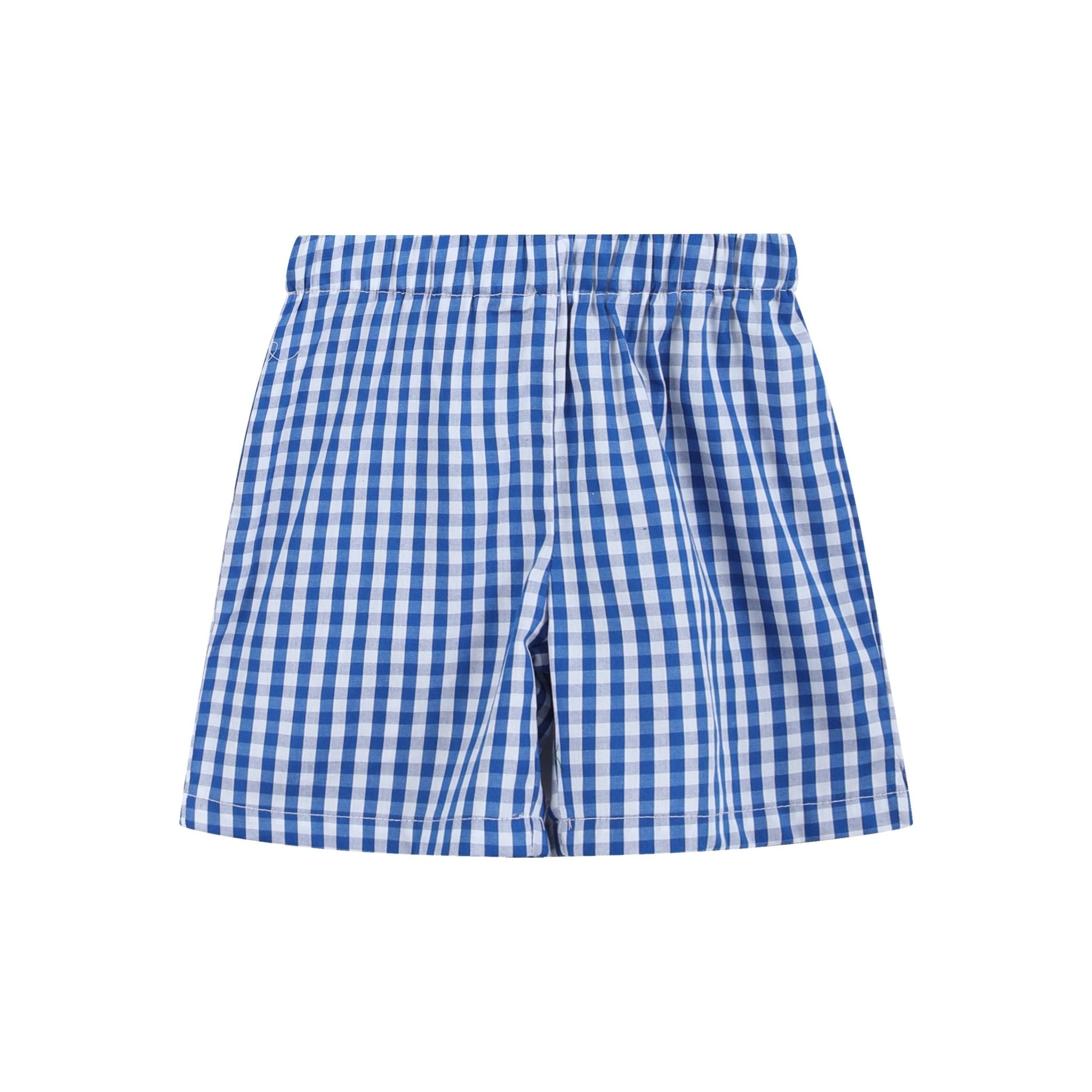 Light Blue Smocked School Shirt And Shorts Set