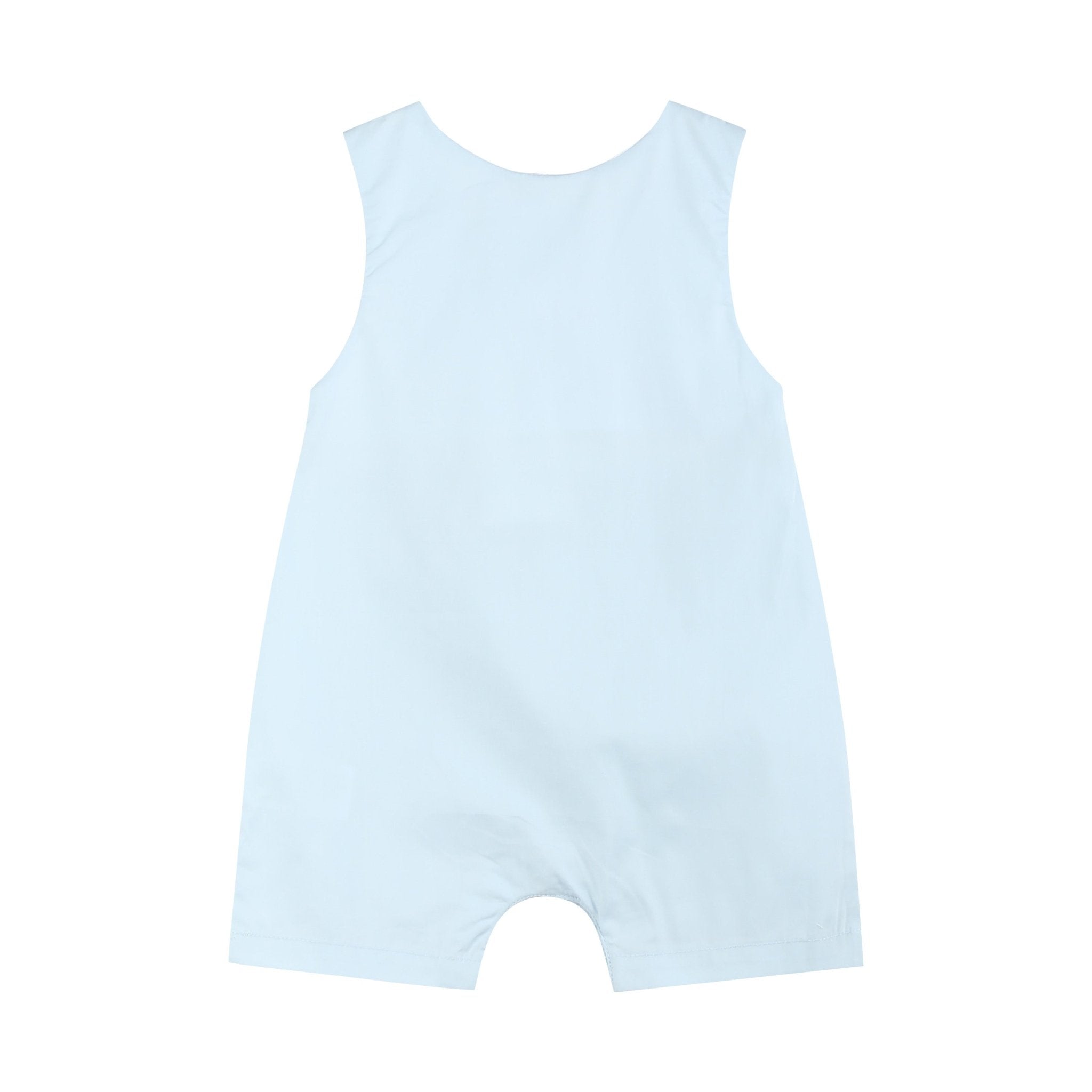Light Blue Usa Flag Smocked Shortalls