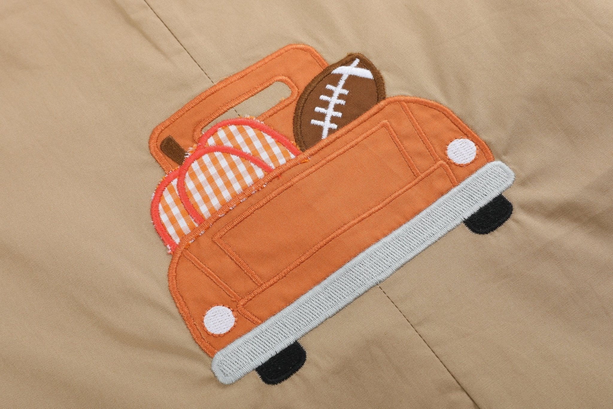 Light Brown Pumpkin Football Truck Longalls