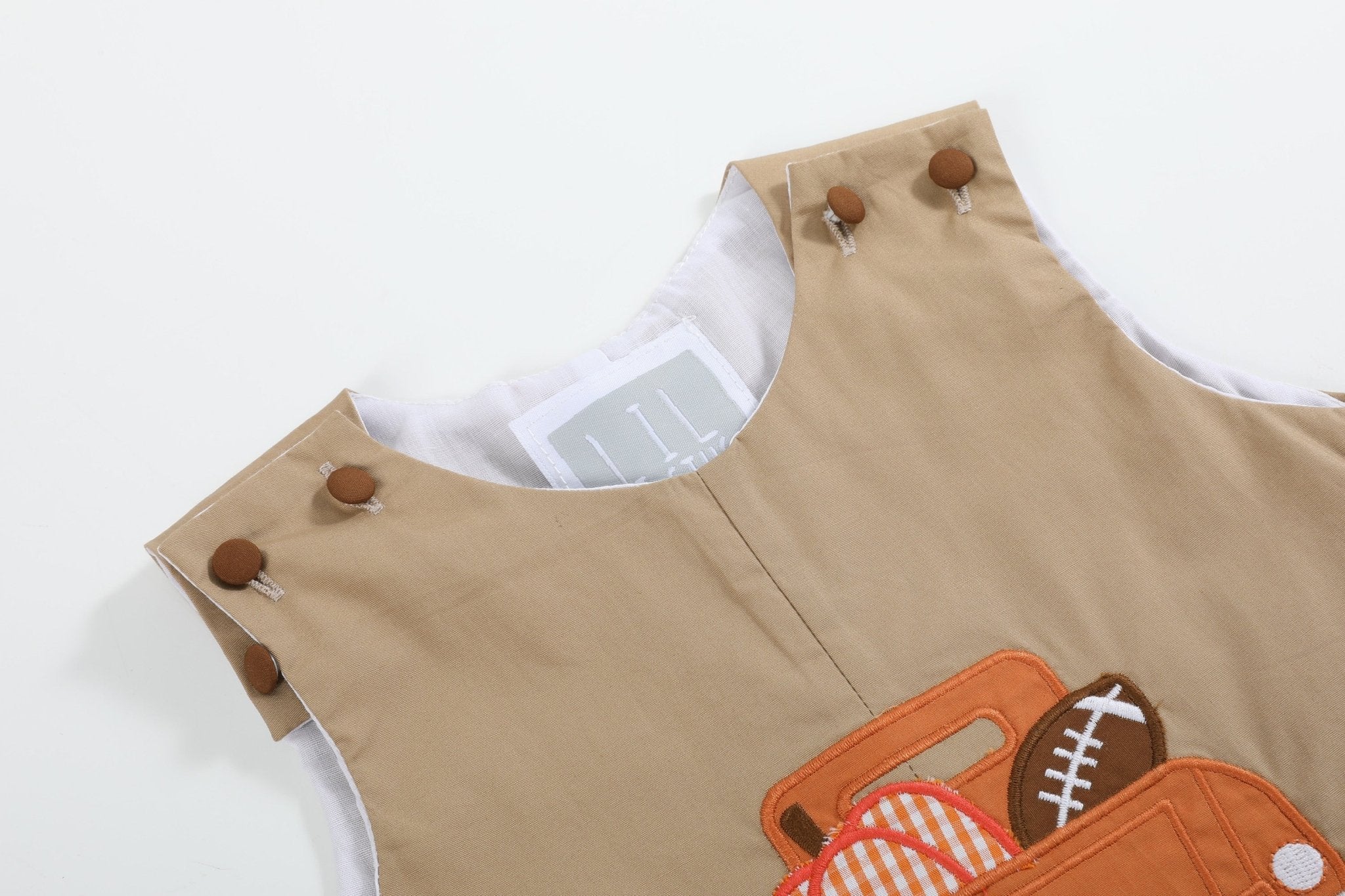 Light Brown Pumpkin Football Truck Longalls