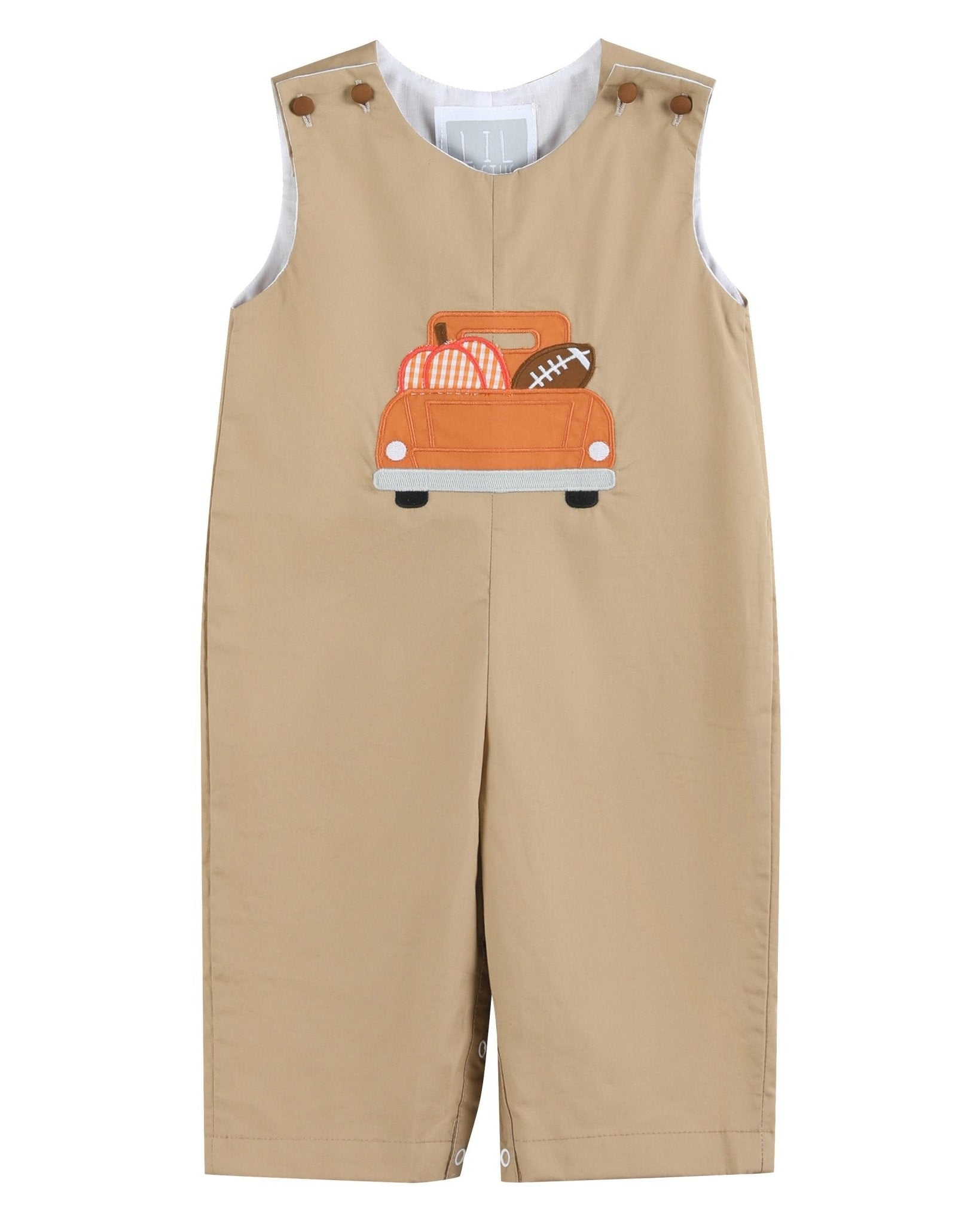 Light Brown Pumpkin Football Truck Longalls