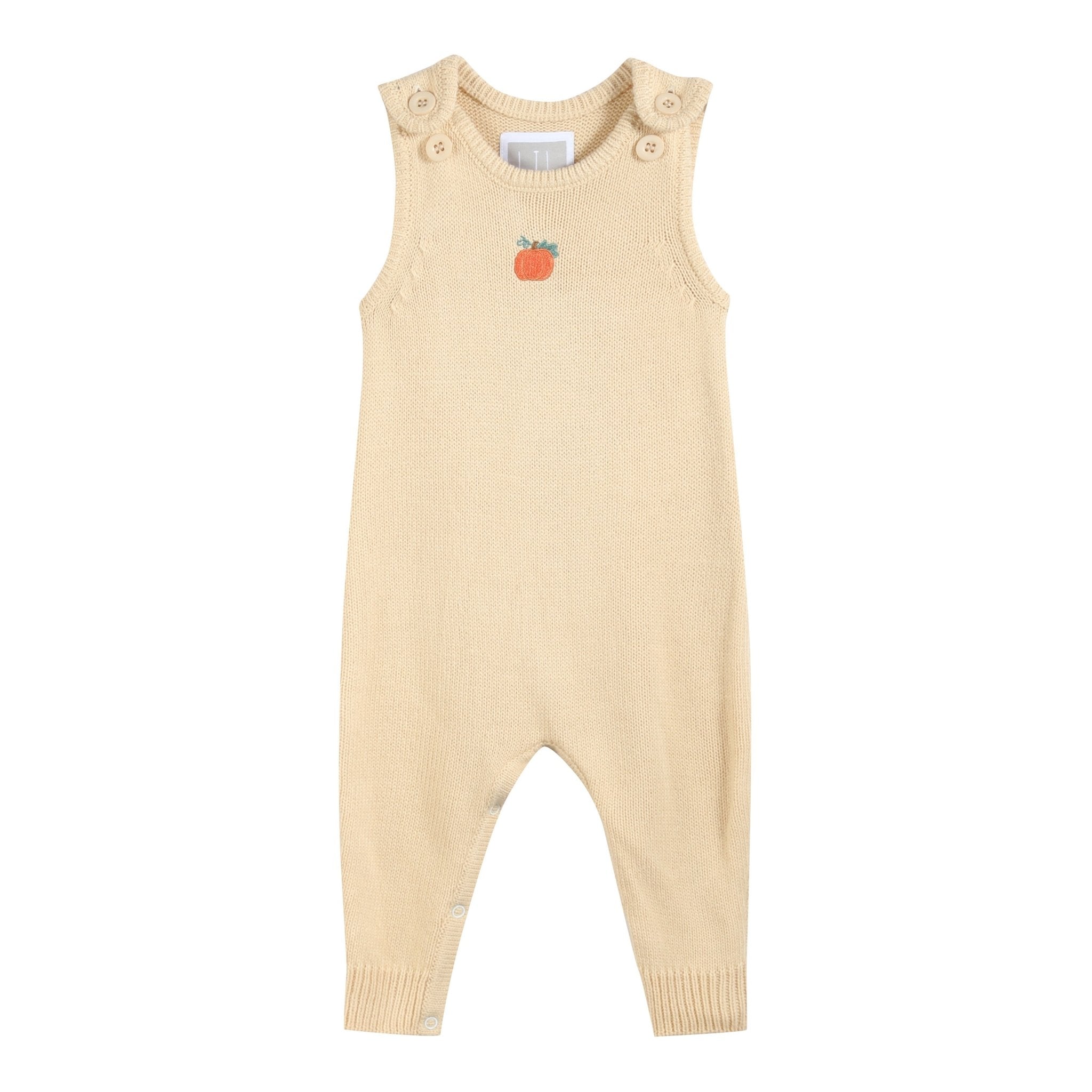 Light Brown Pumpkin Knit Romper