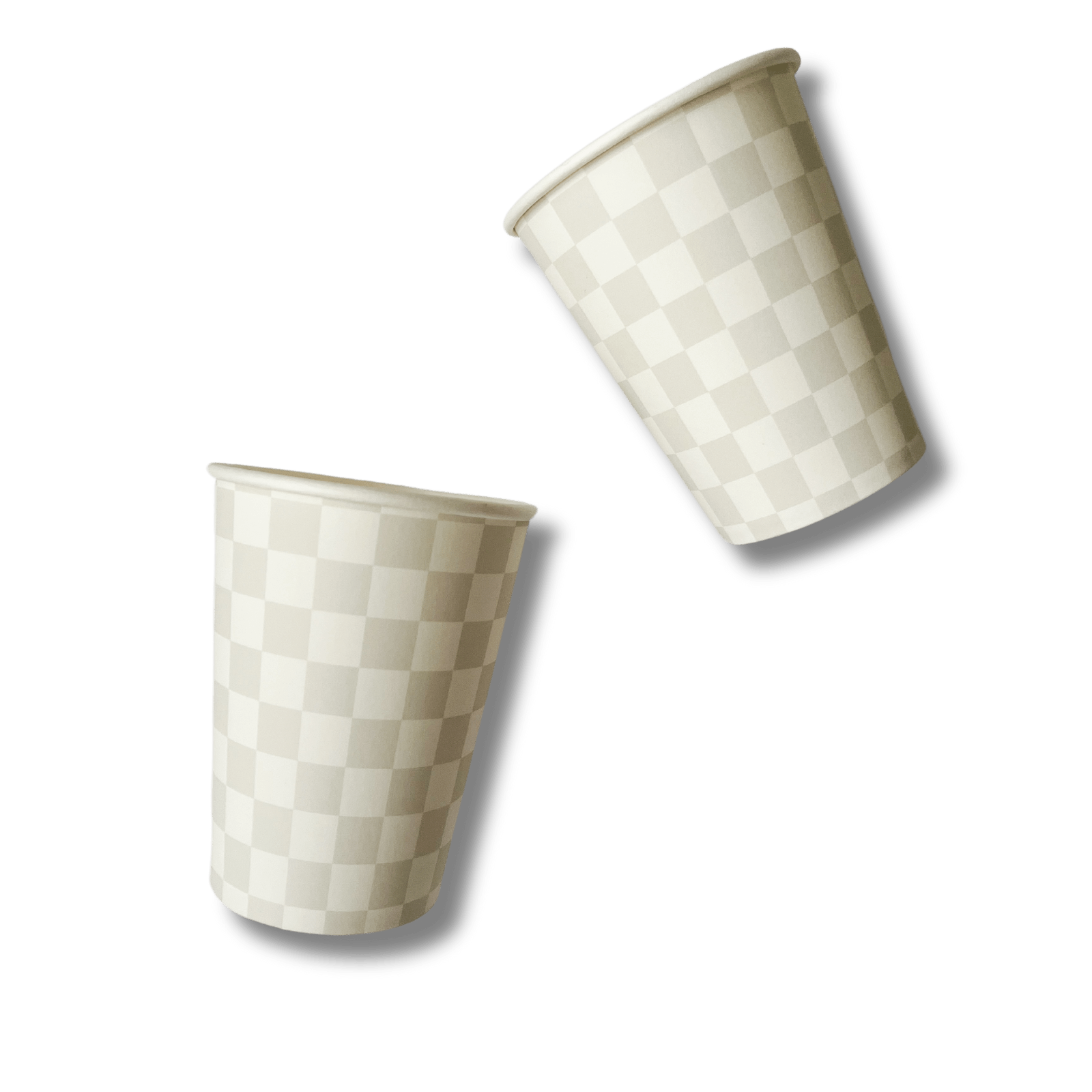 Light Gray Checkered Cups (set Of 8)