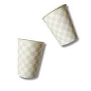 Light Gray Checkered Cups (set Of 8)