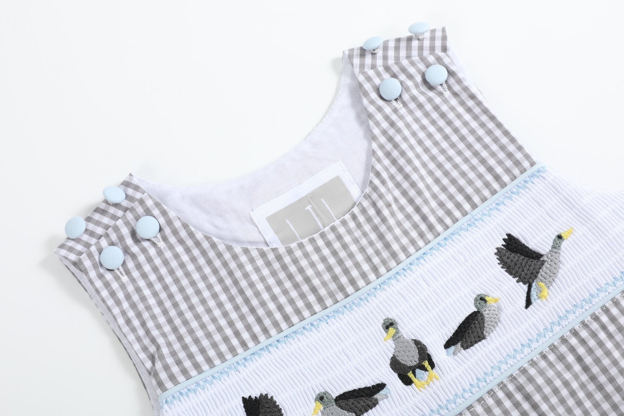 Light Gray Mallard Smocked Longalls
